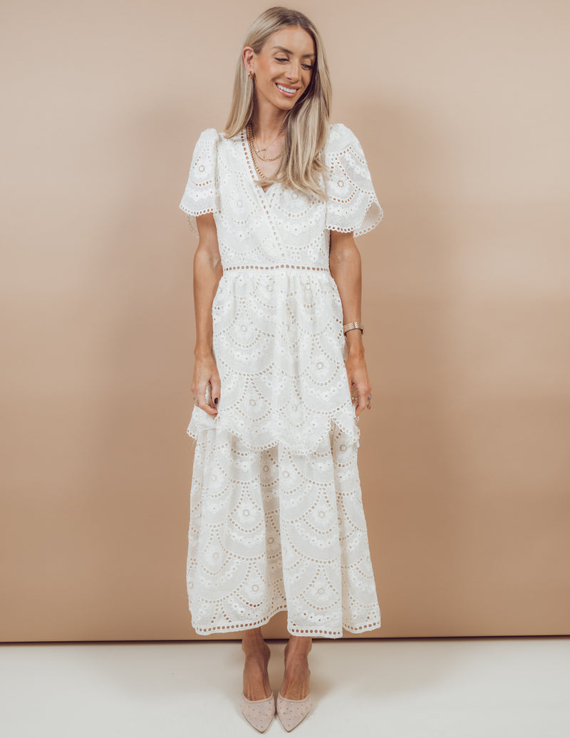 Marta Scalloped Midi Dress