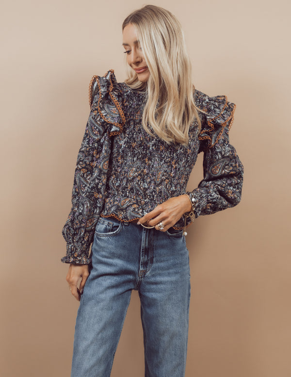 Paisley Ruffle Top