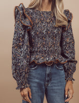 Paisley Ruffle Top