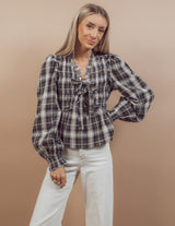 Leticia Plaid Top