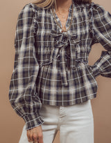 Leticia Plaid Top