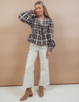 Leticia Plaid Top