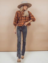 Nancy Corduroy Plaid Top