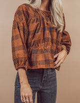 Nancy Corduroy Plaid Top