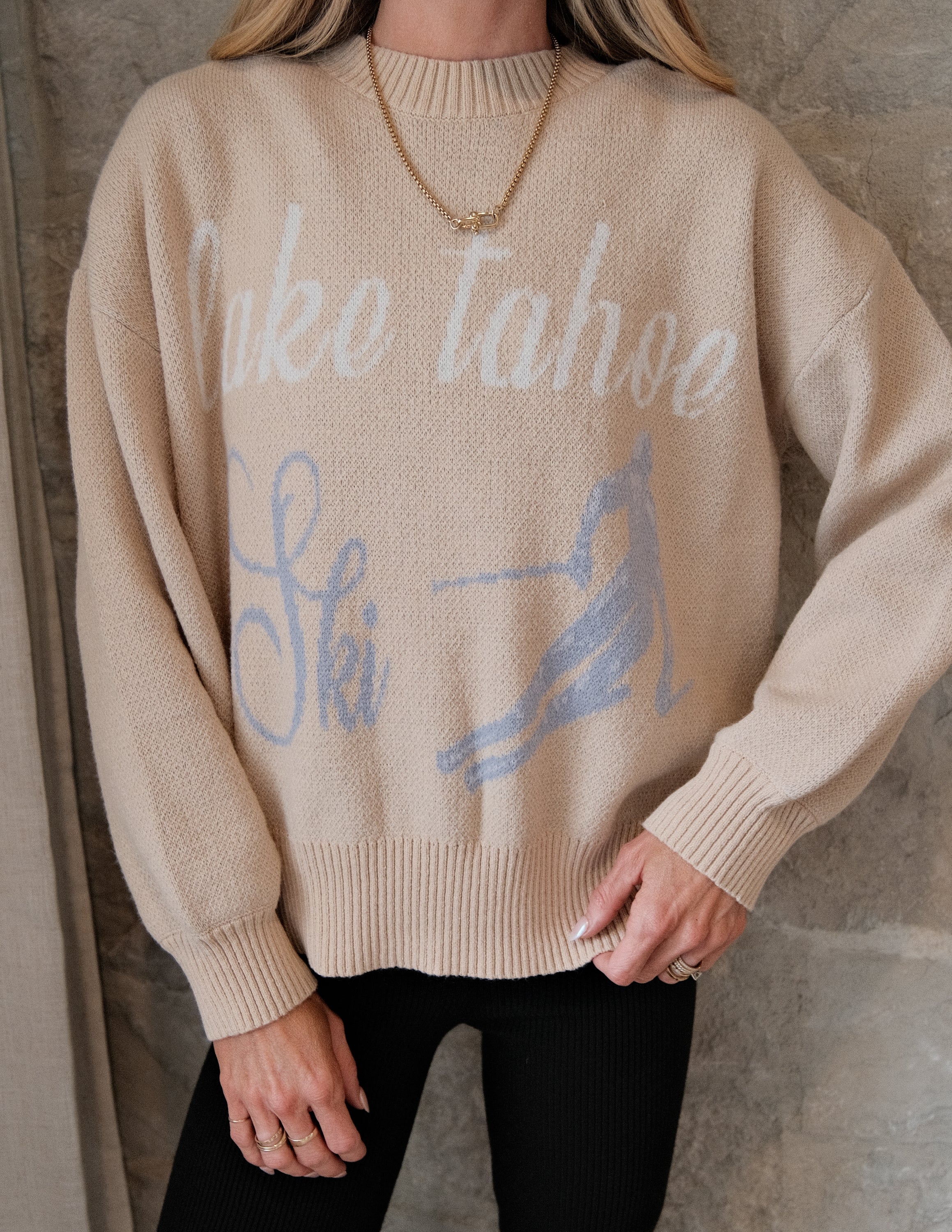 Ski Lake Tahoe Graphic Sweater