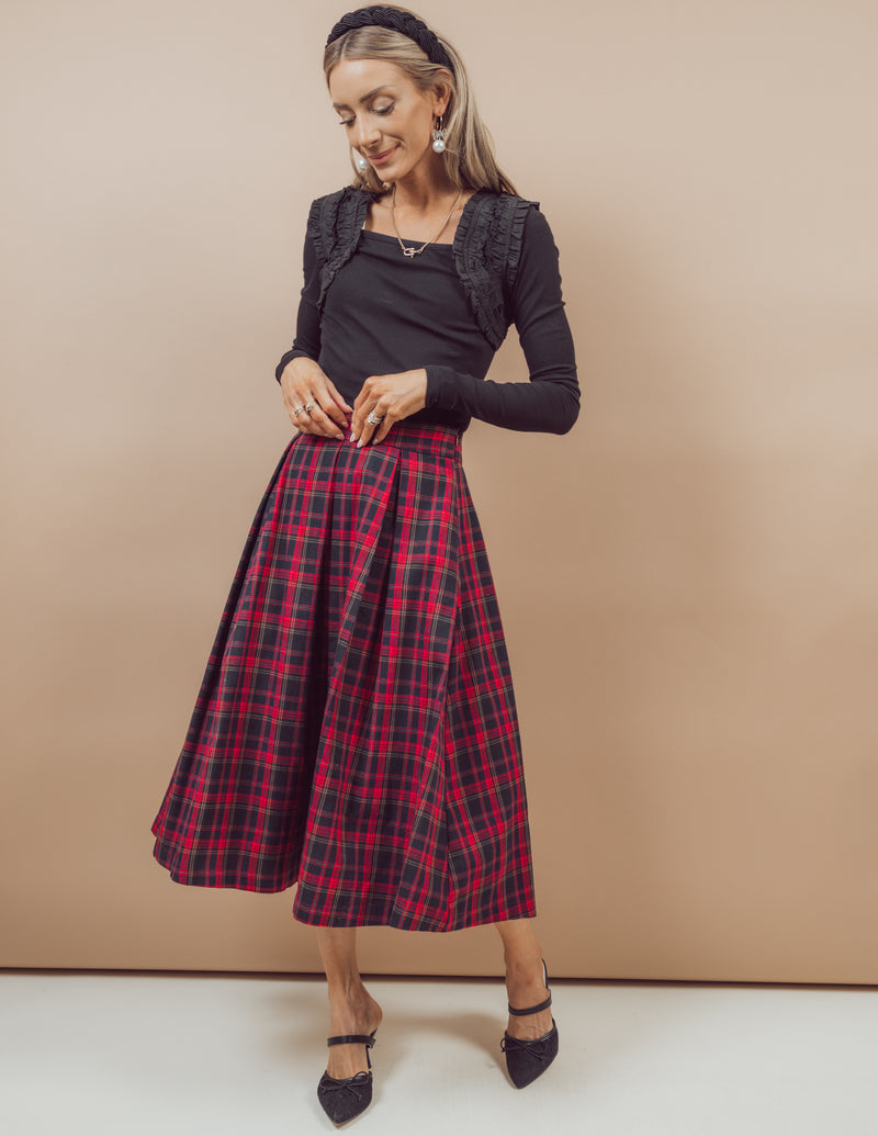 Kenzie Plaid Midi Skirt