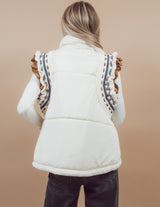 Sara Embroidered Puffer Vest