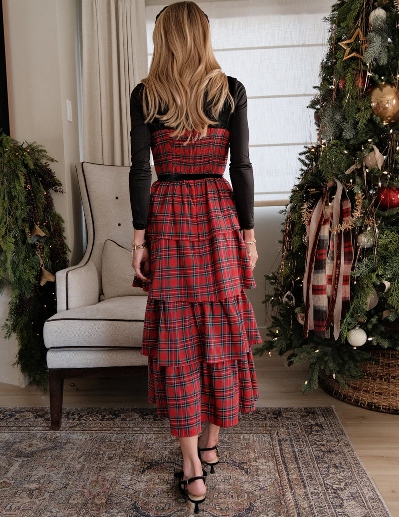 Mari Tiered Plaid Dress