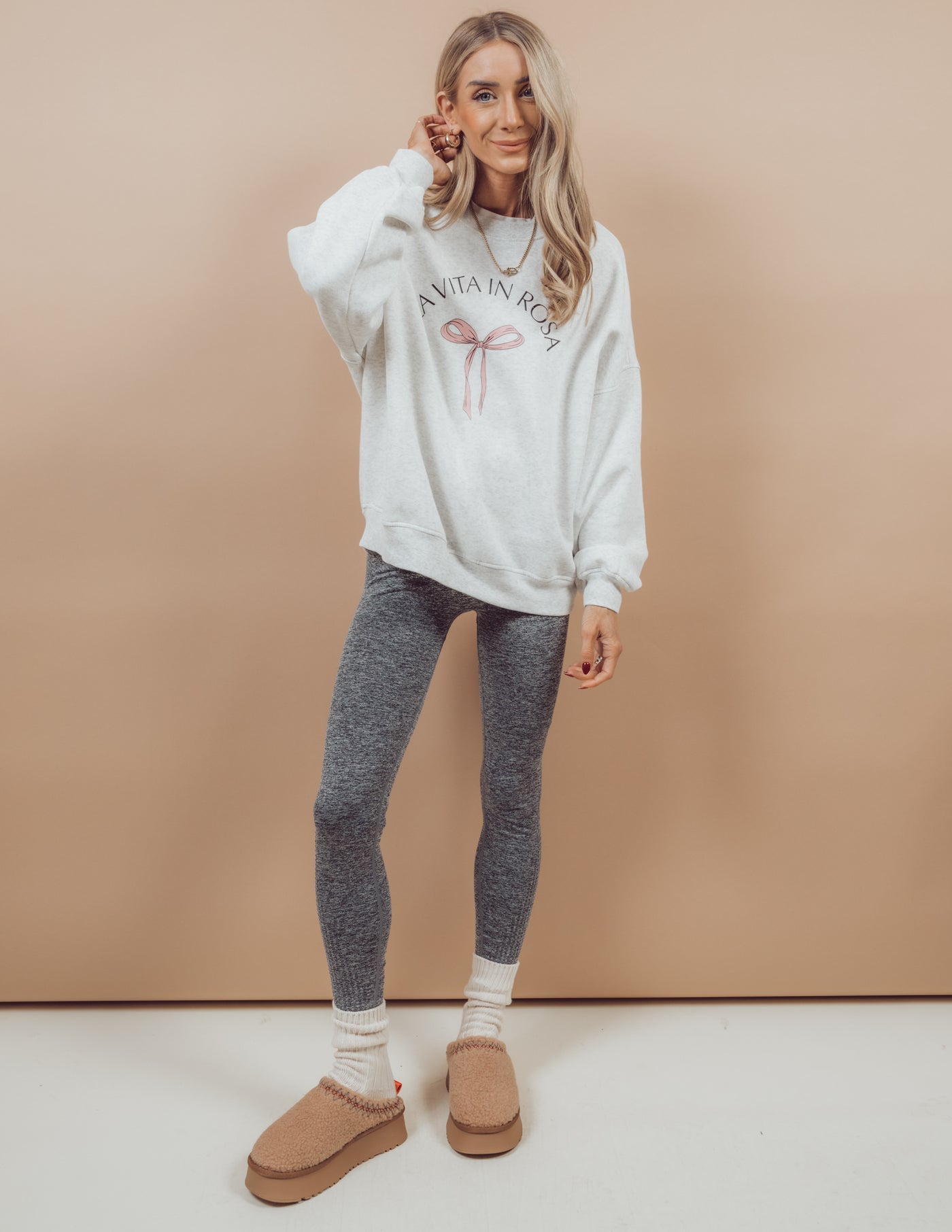 LaVita in Rosa Bow Graphic Crewneck