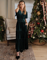 Michele Velvet Tiered Dress