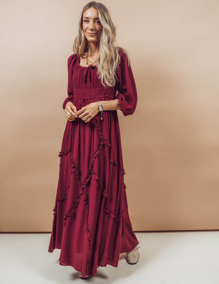 Zoe Ruffle Maxi Dress