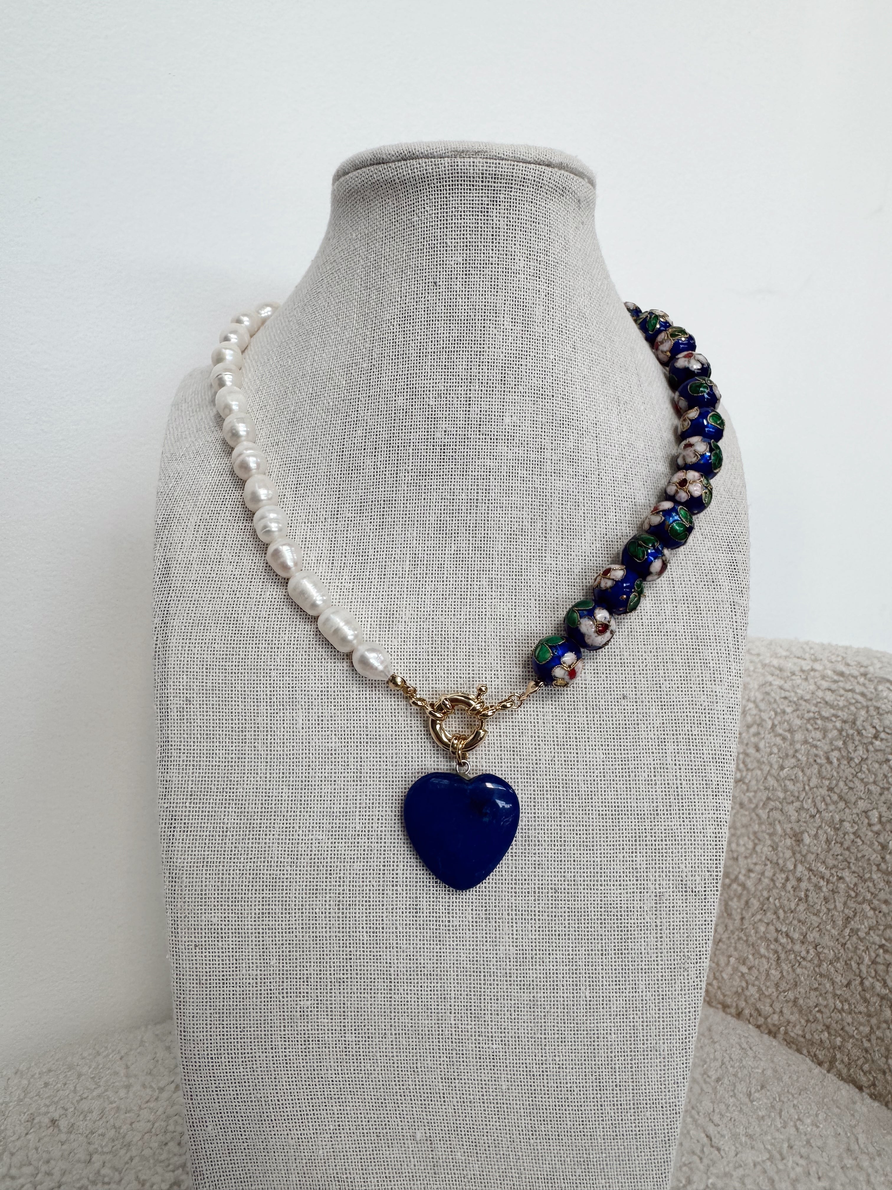 Blue Heart Pendant Necklace