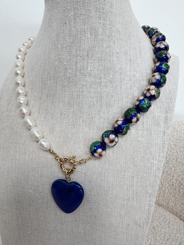 Blue Heart Pendant Necklace