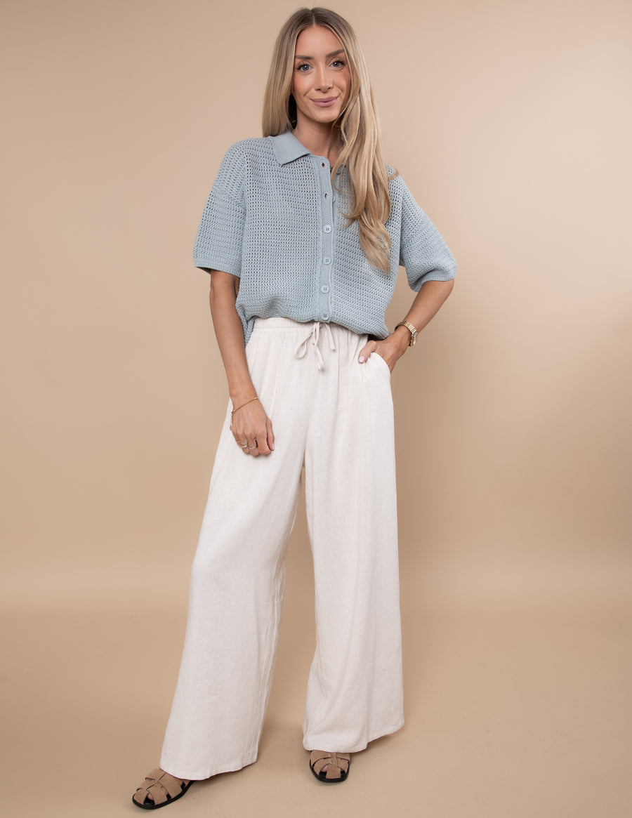 Nancy Crochet Button Up Top