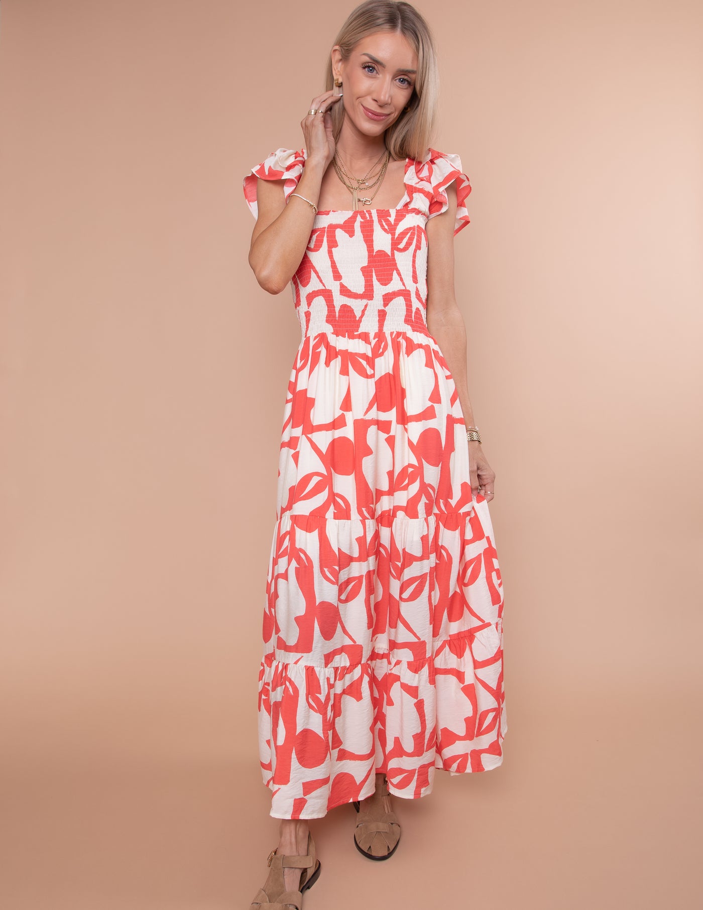 Kristi Ruffle Midi Dress