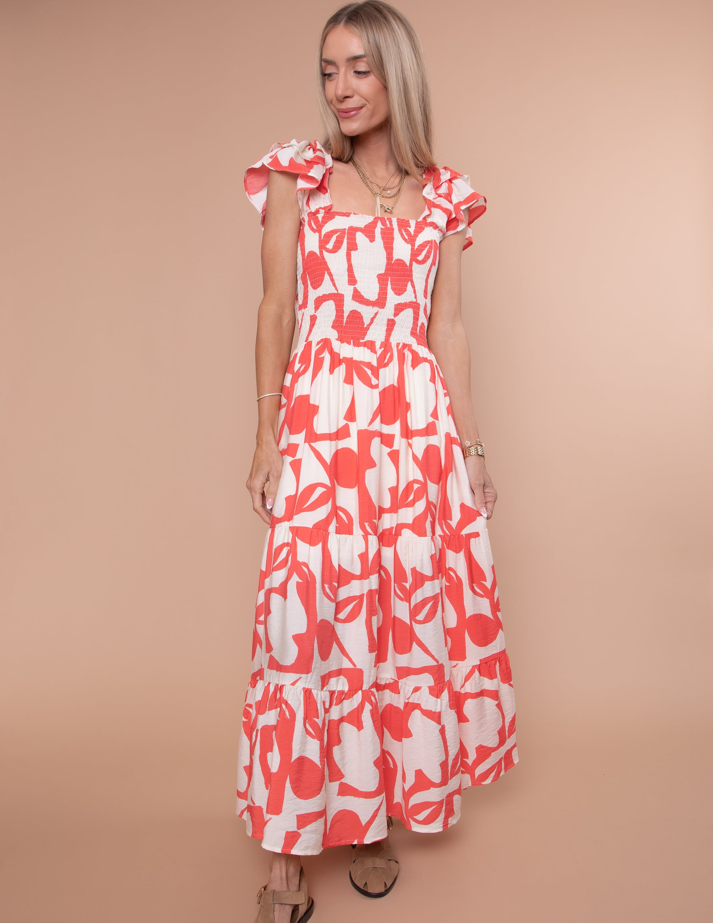 Kristi Ruffle Midi Dress