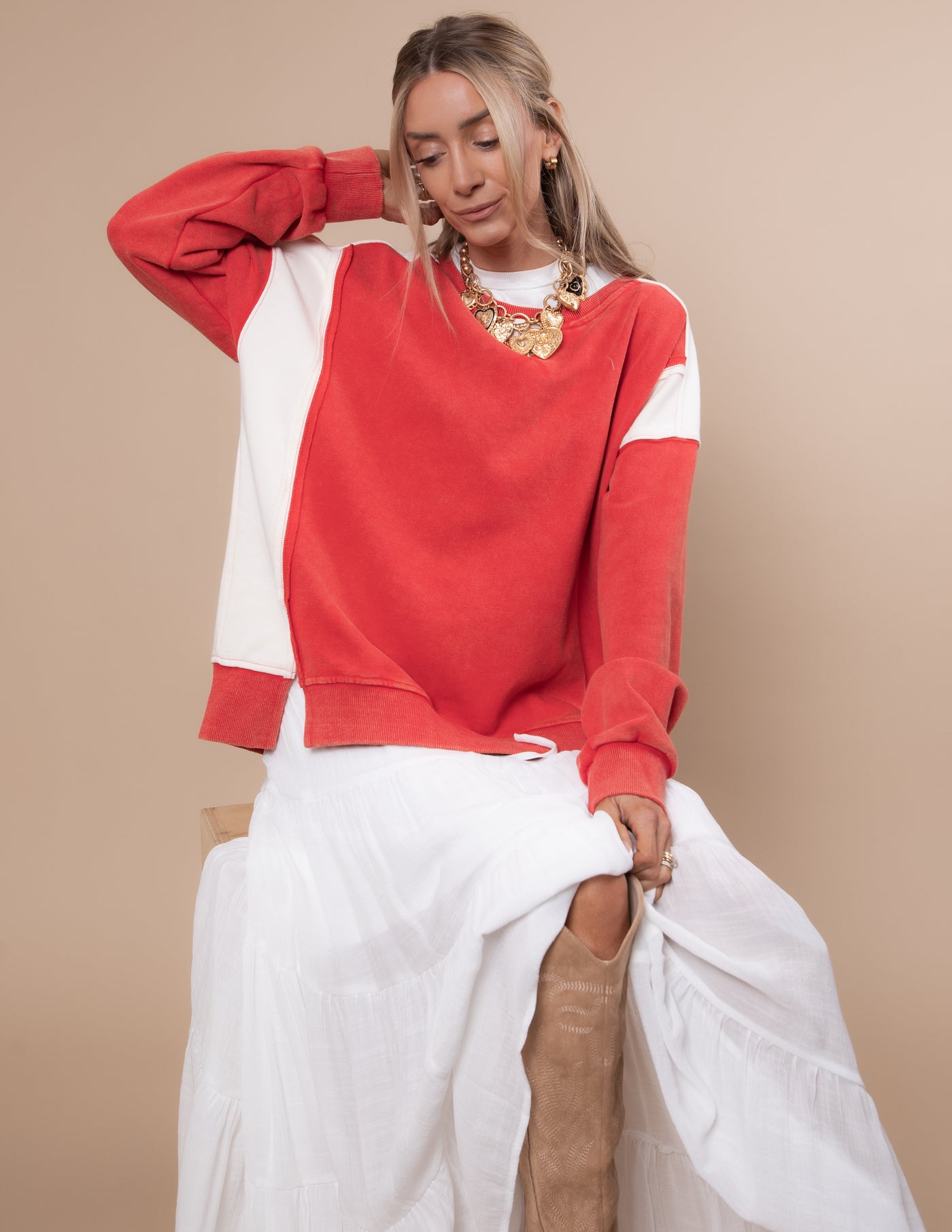 Caitlin Color Block Sweatshirt