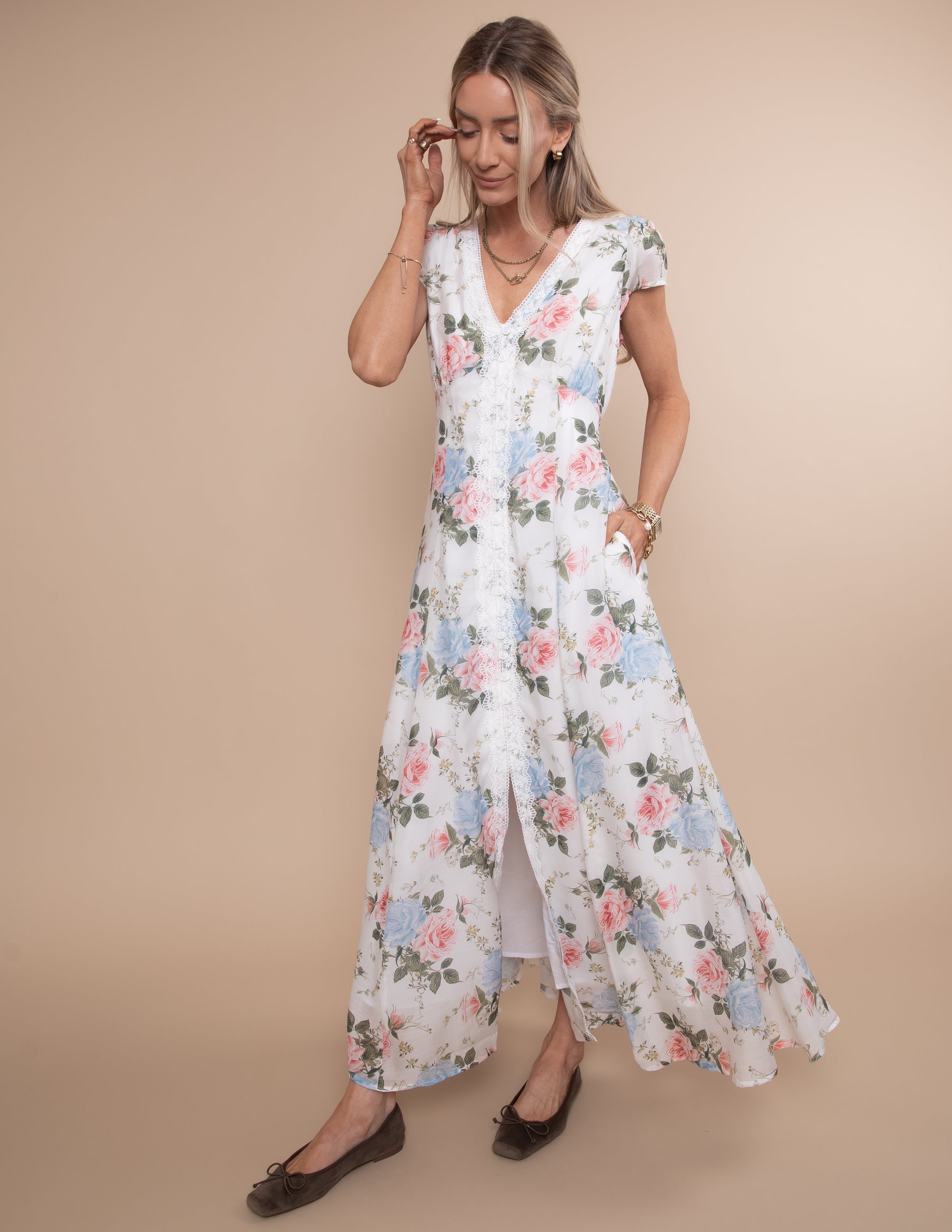 Garden Floral Button Down Dress