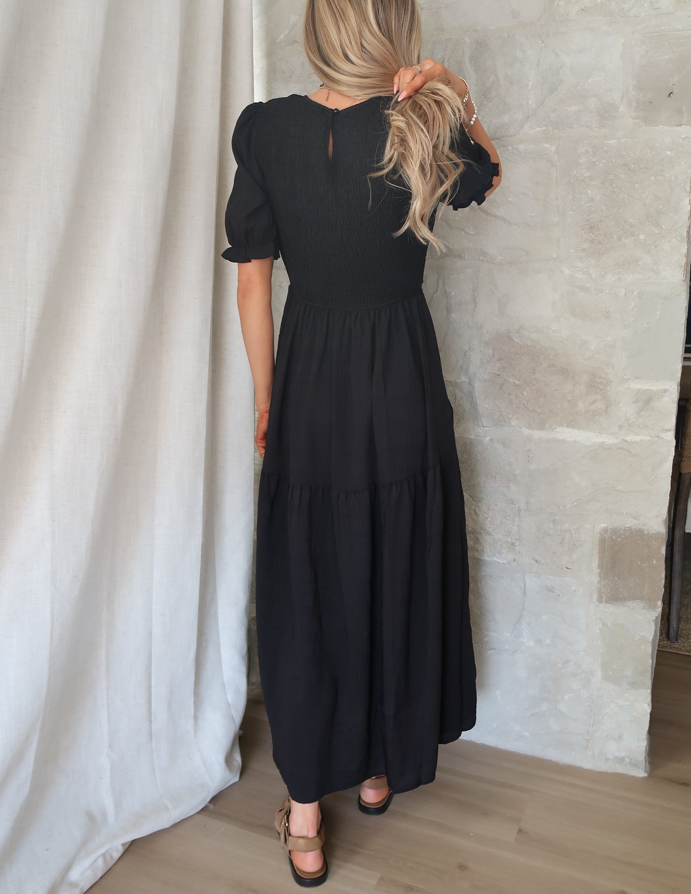 julia midi dress Rouje - JULIA Dress - Long lace-up and button-down Dress in TENCEL and linen - Green