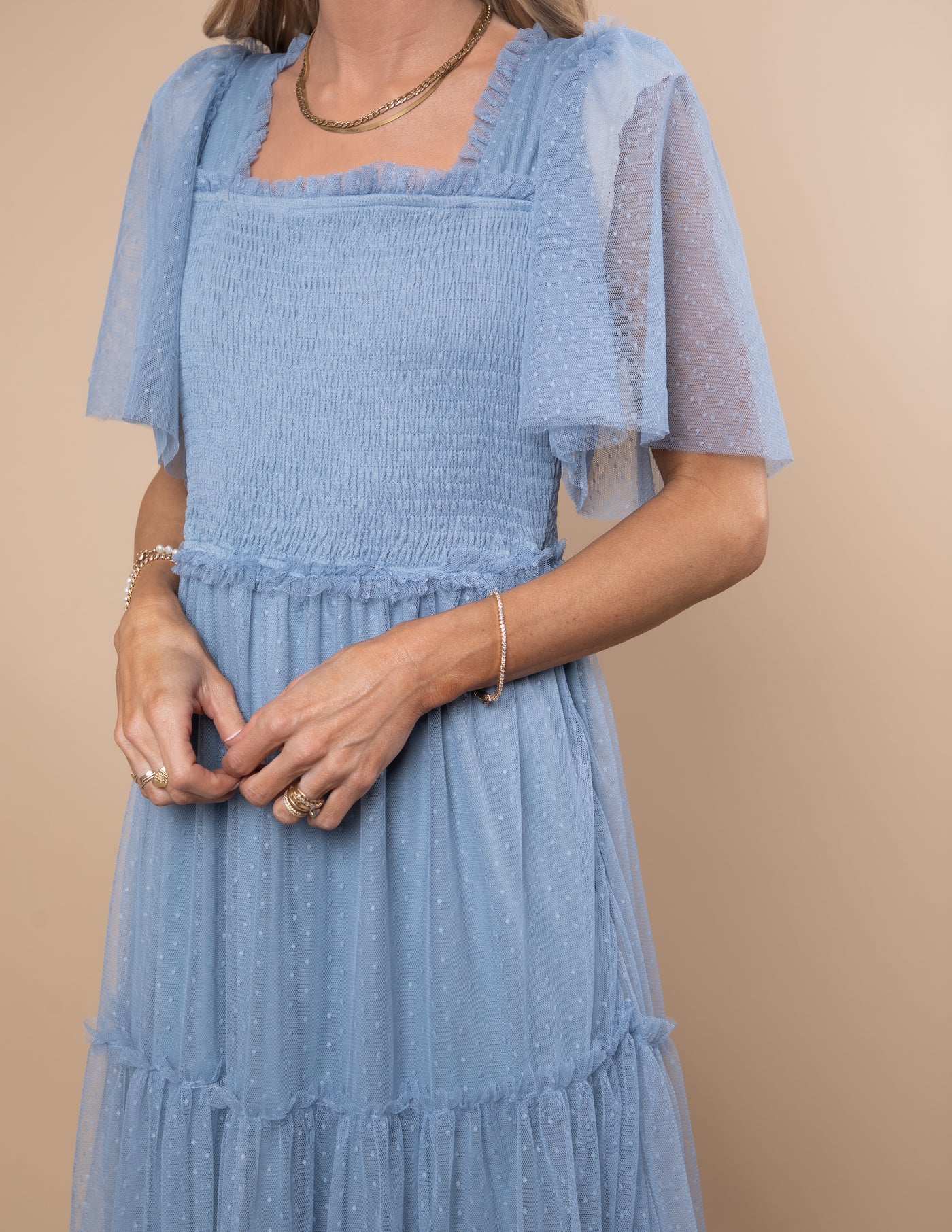 gwenyth maxi dress Gwenyth Tie-Back Halter Padded Maxi Dress in Peony/Dusty Blue