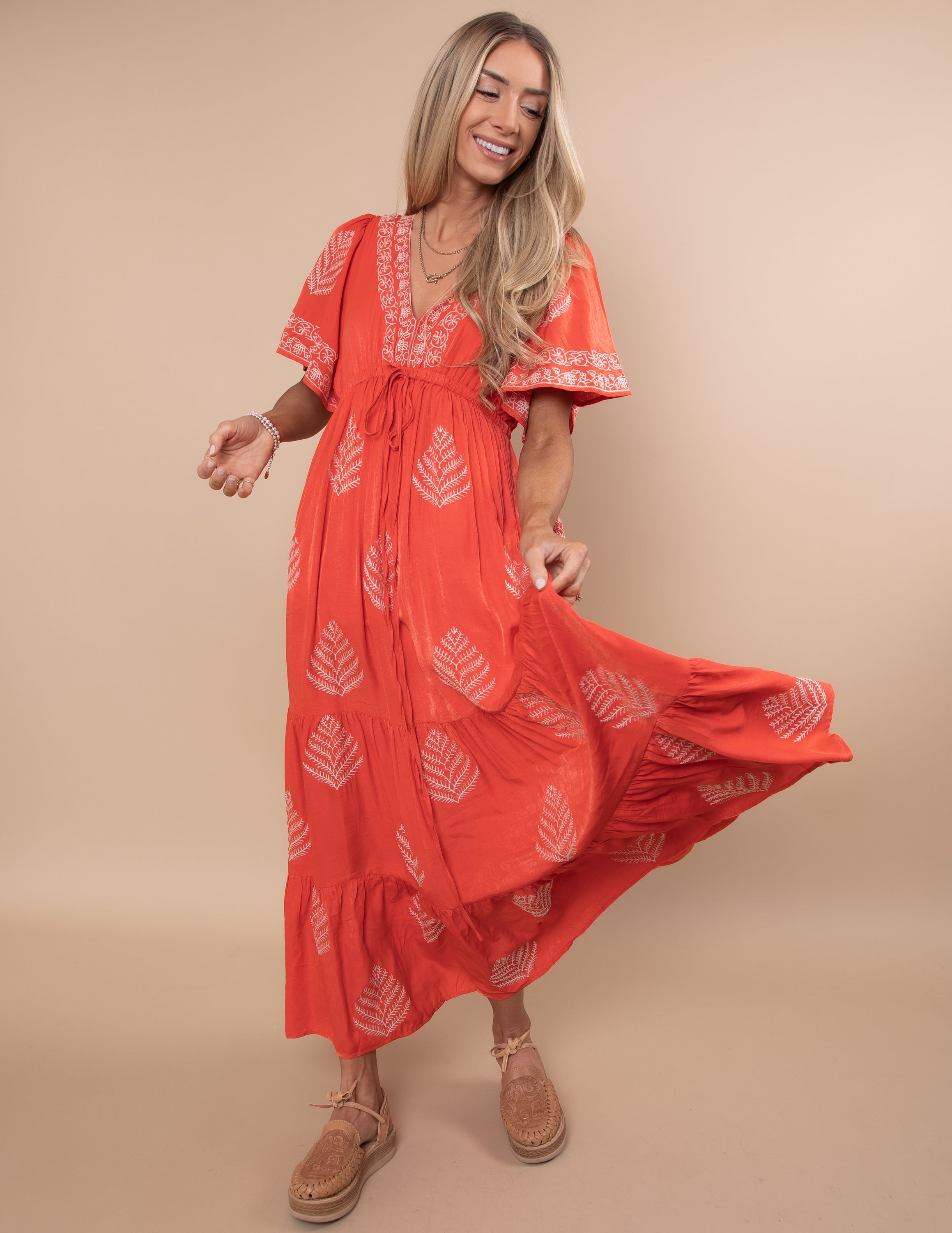 Botanical Embroidered Dress
