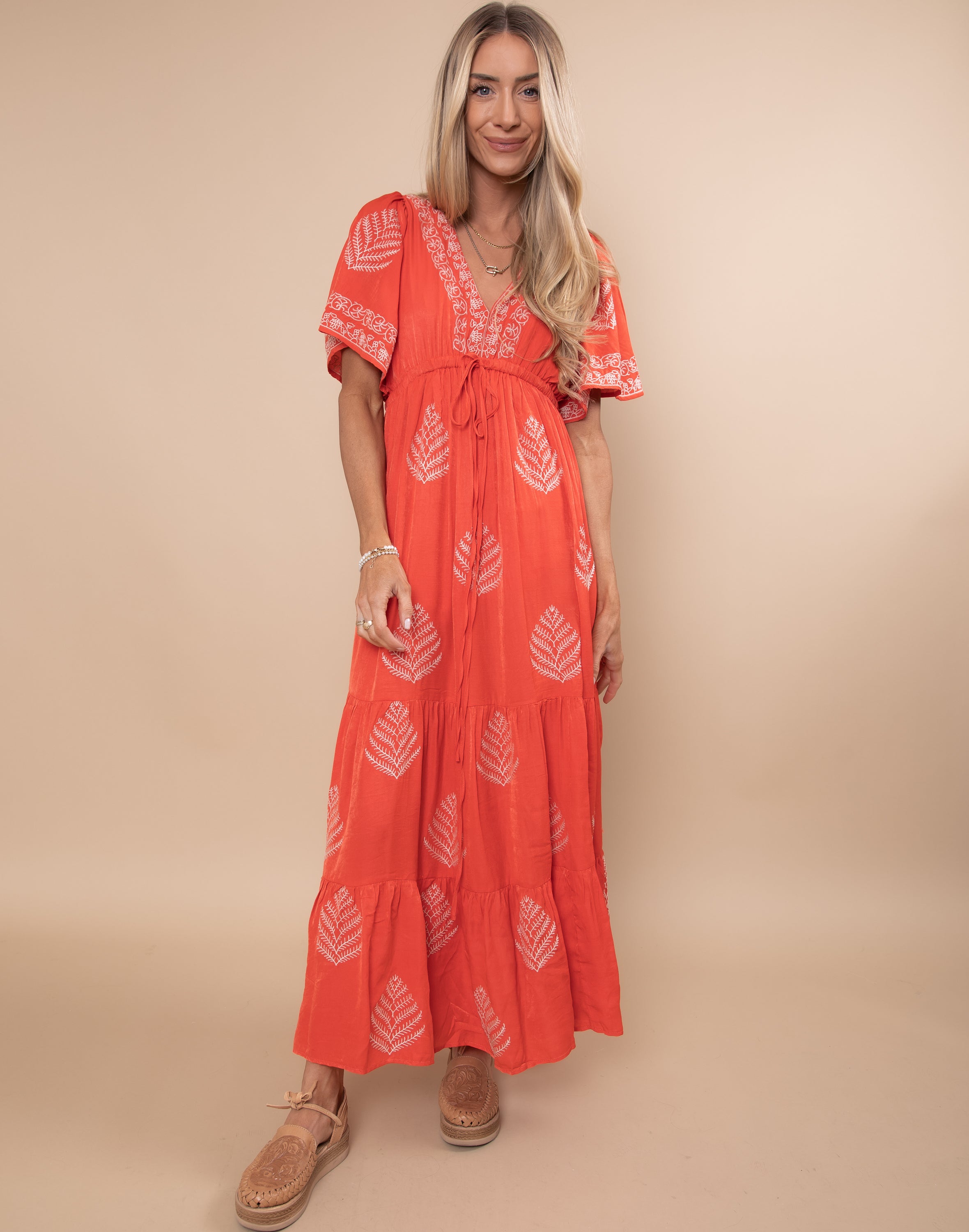 Botanical Embroidered Dress