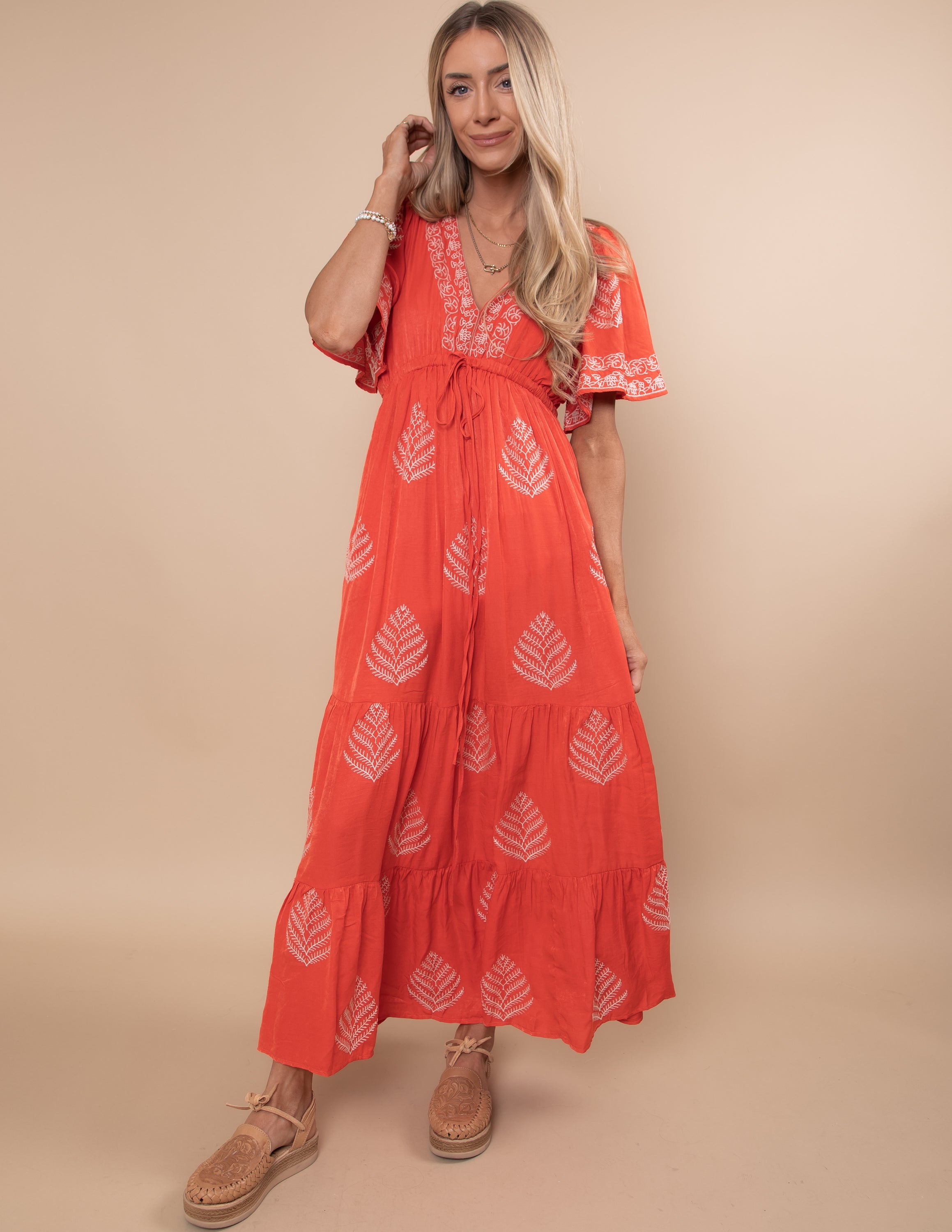 Botanical Embroidered Dress