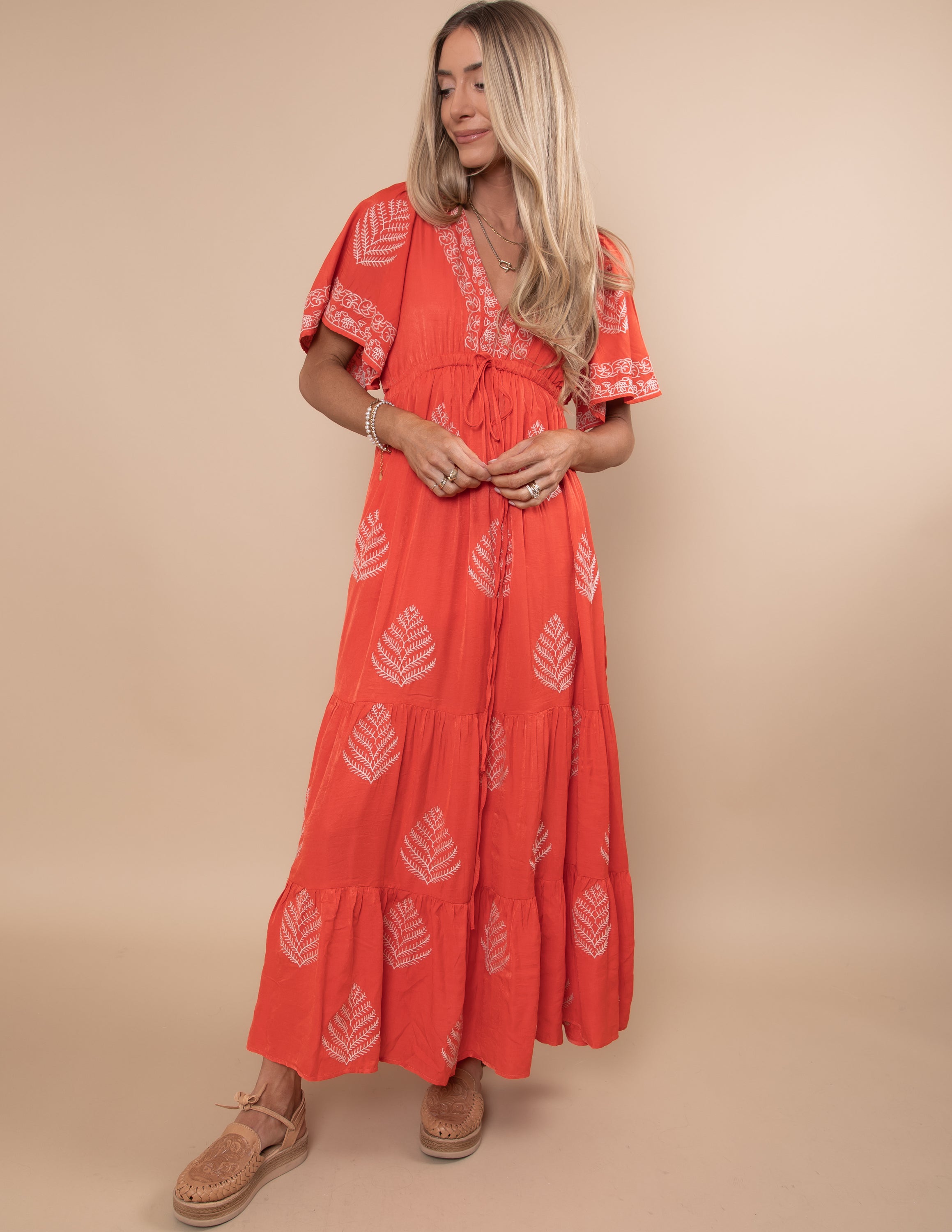 Botanical Embroidered Dress
