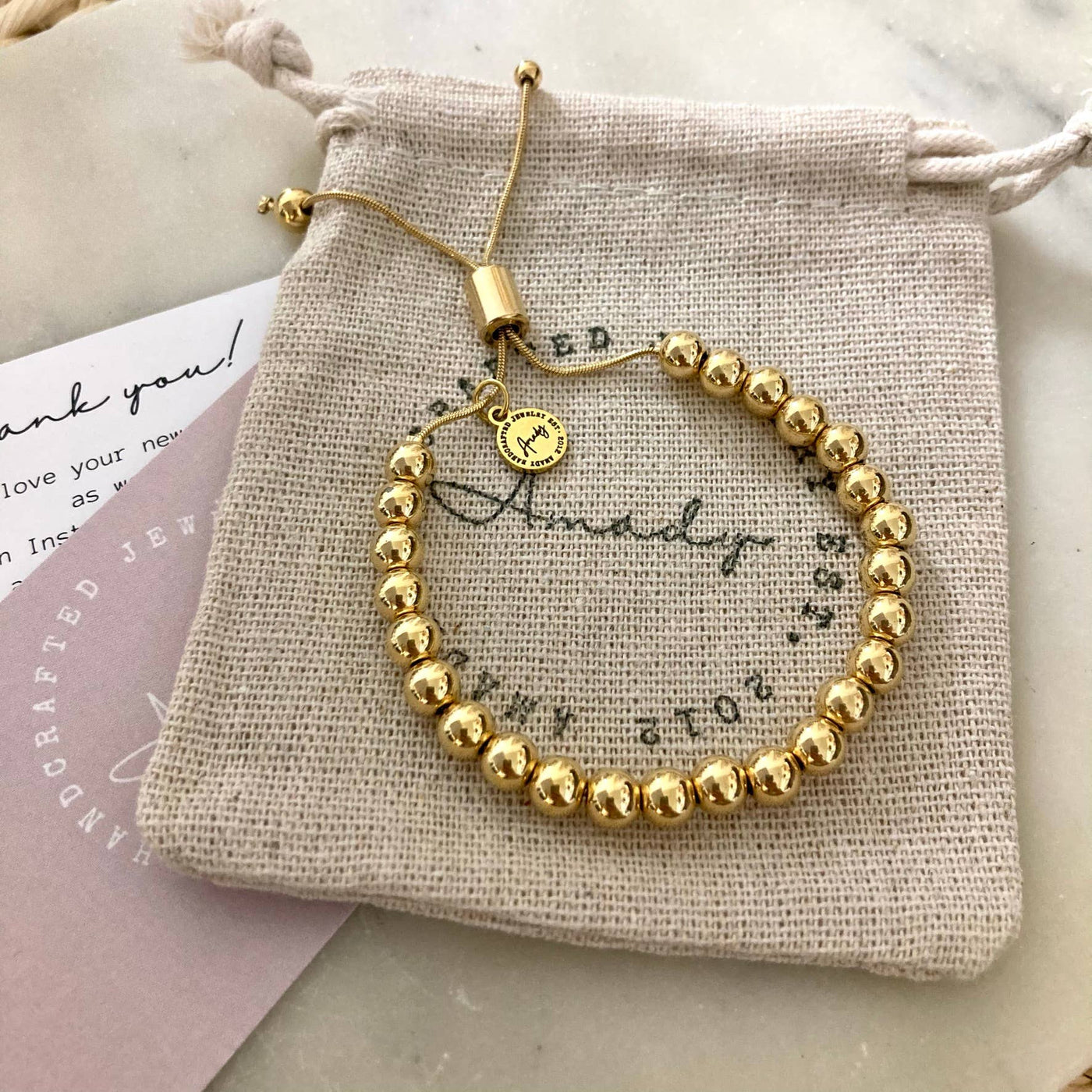 Cherish Beaded Gold Bracelet