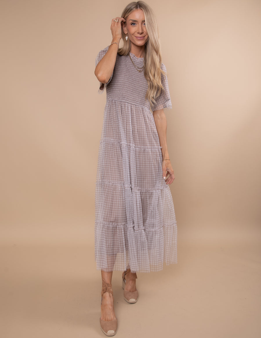 Brooks Gingham Tiered Dress