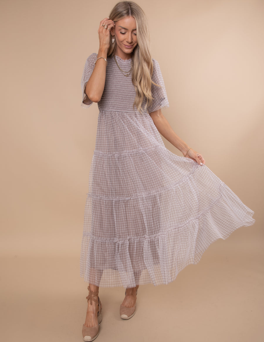 Brooks Gingham Tiered Dress