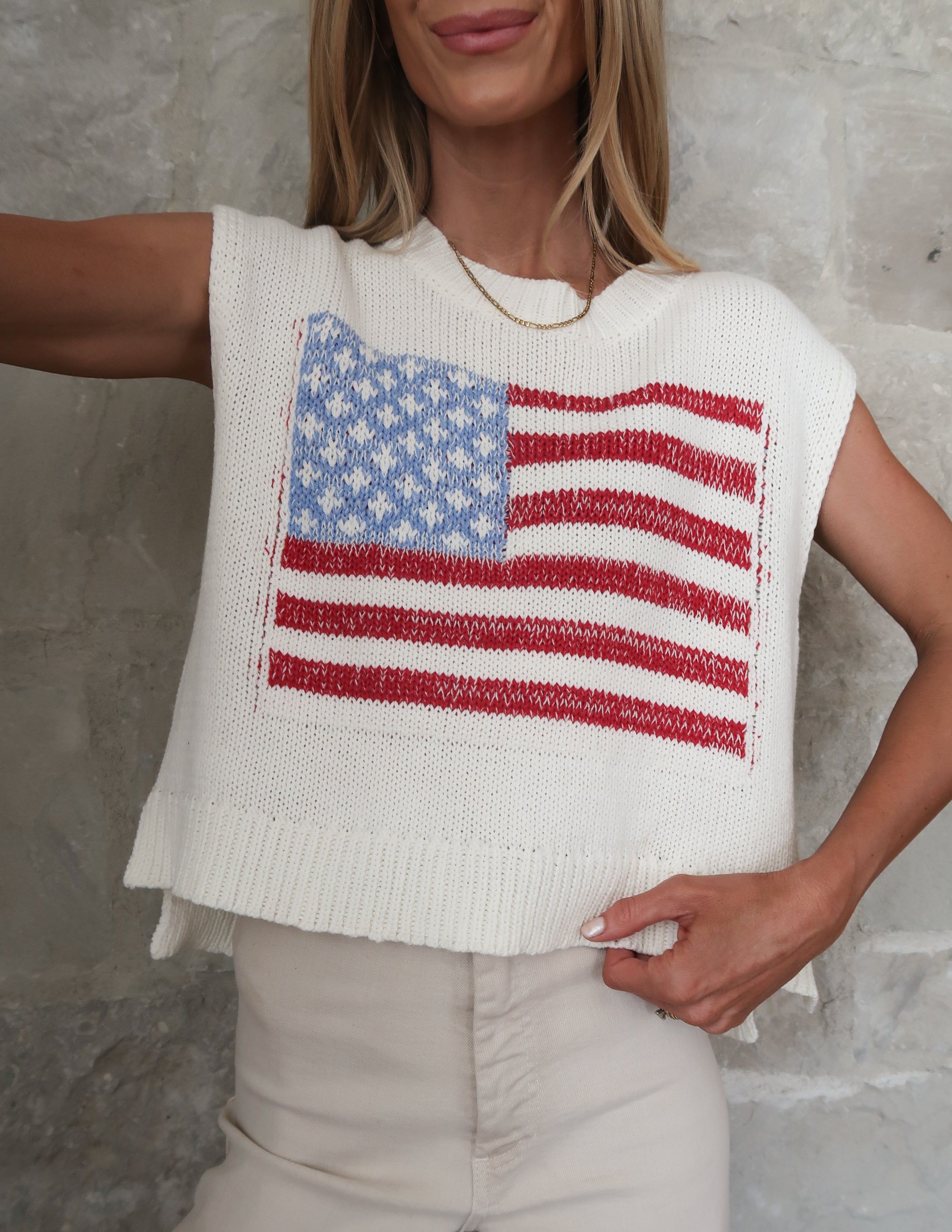 American Flag Pullover
