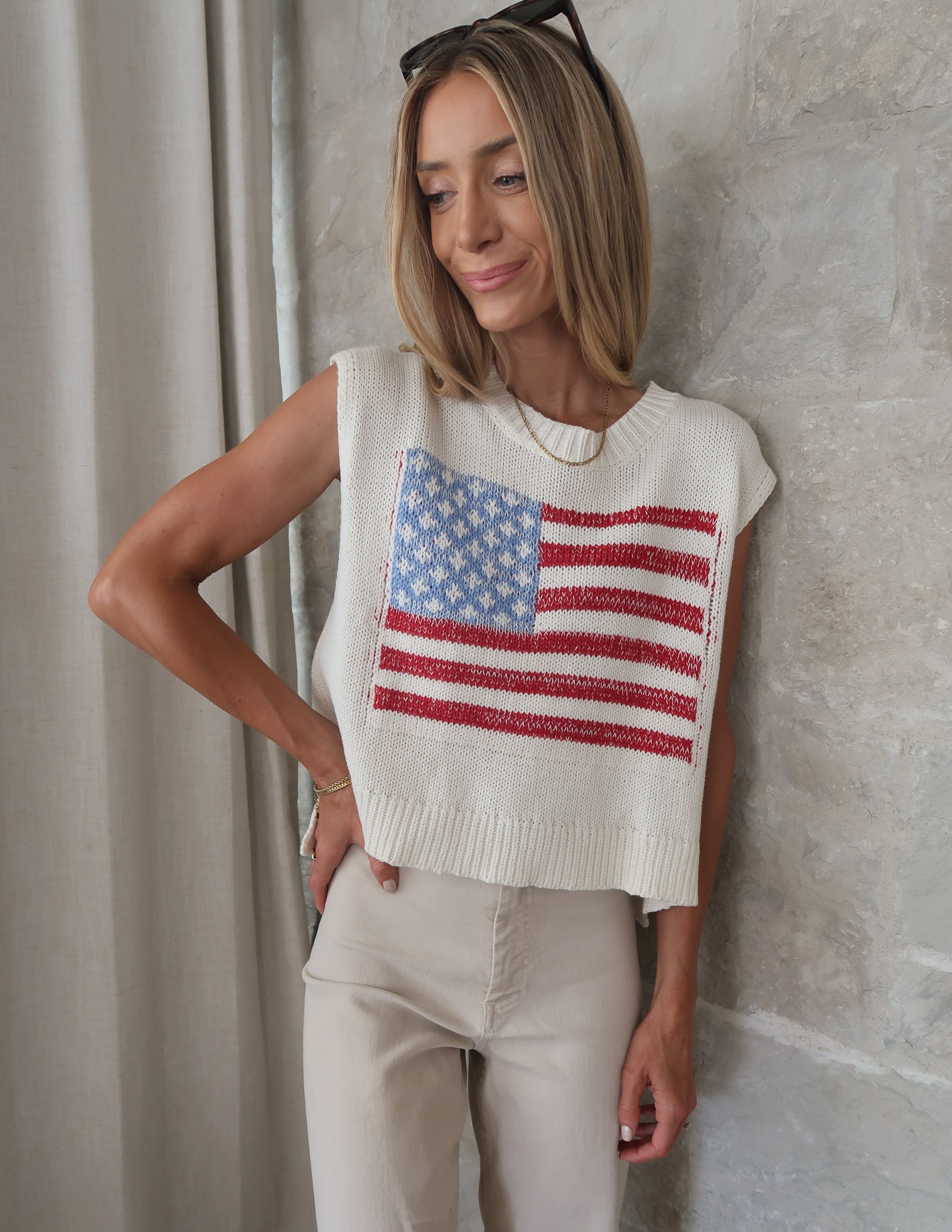 American Flag Pullover
