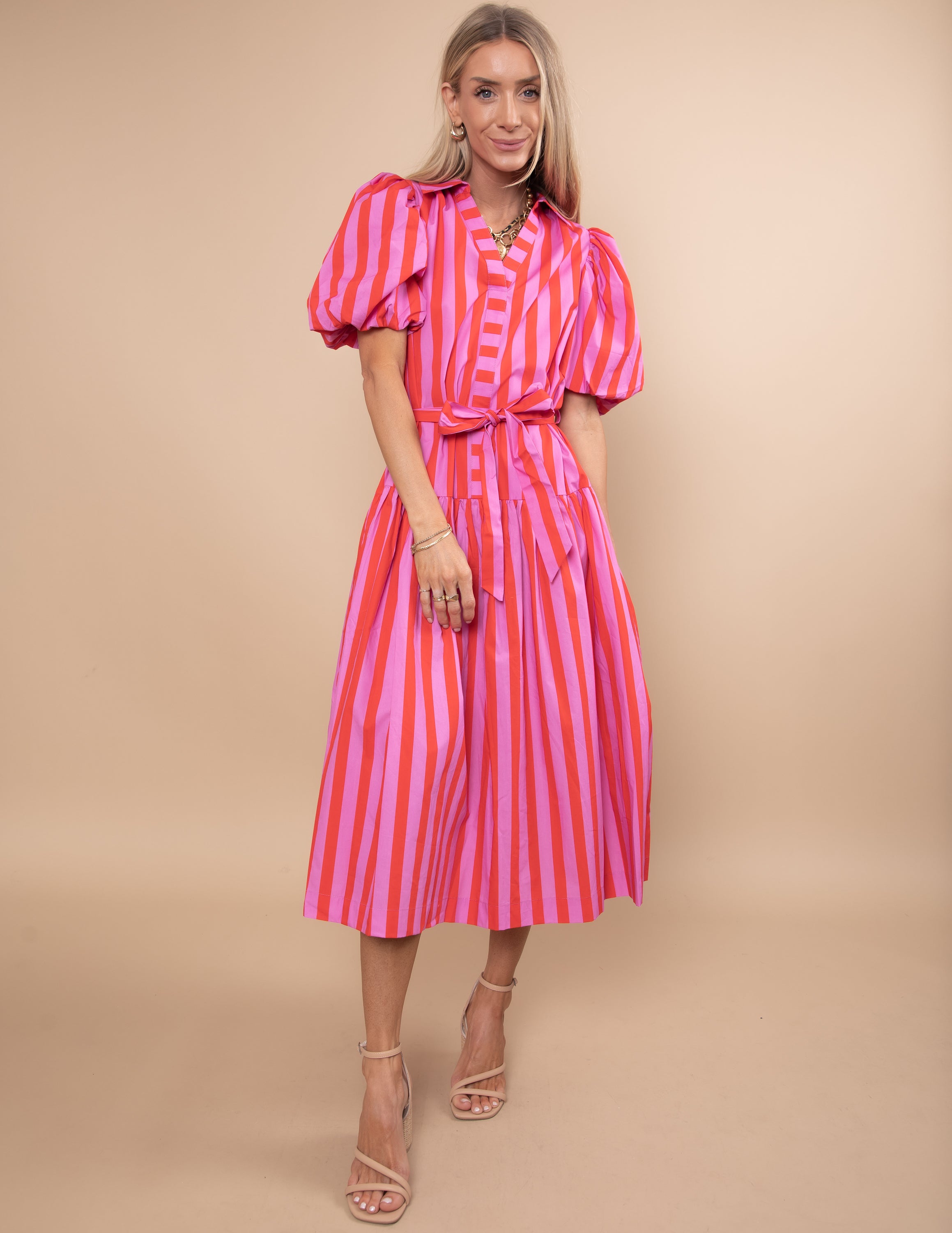 Rosy Stripe Dress
