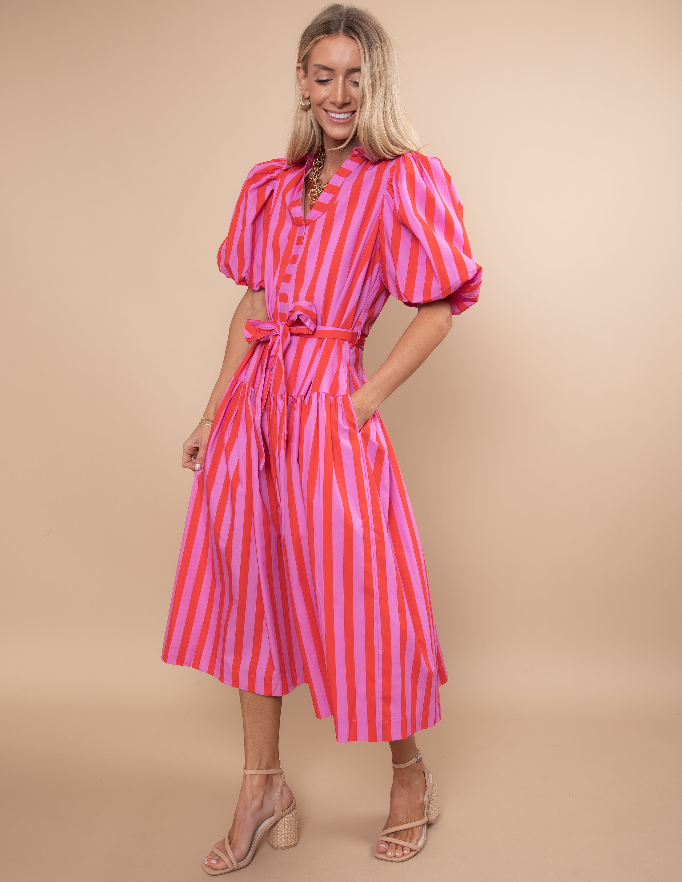 Rosy Stripe Dress