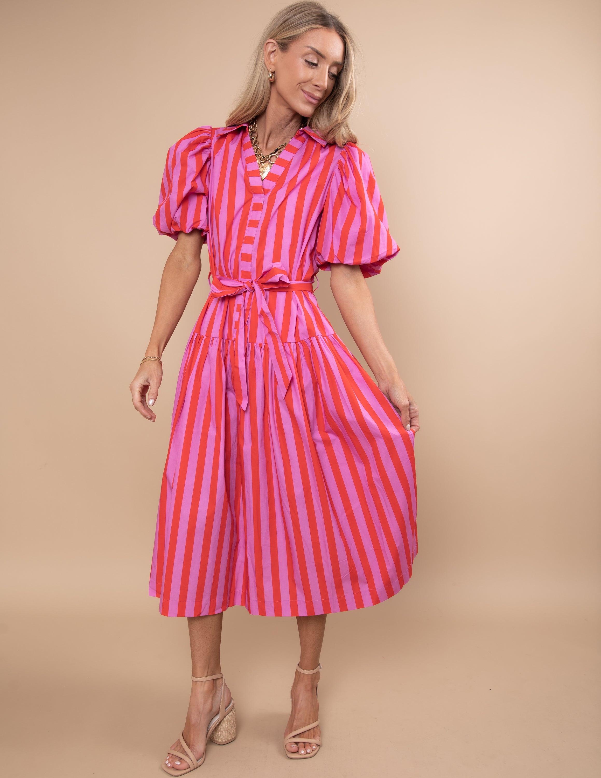 Rosy Stripe Dress