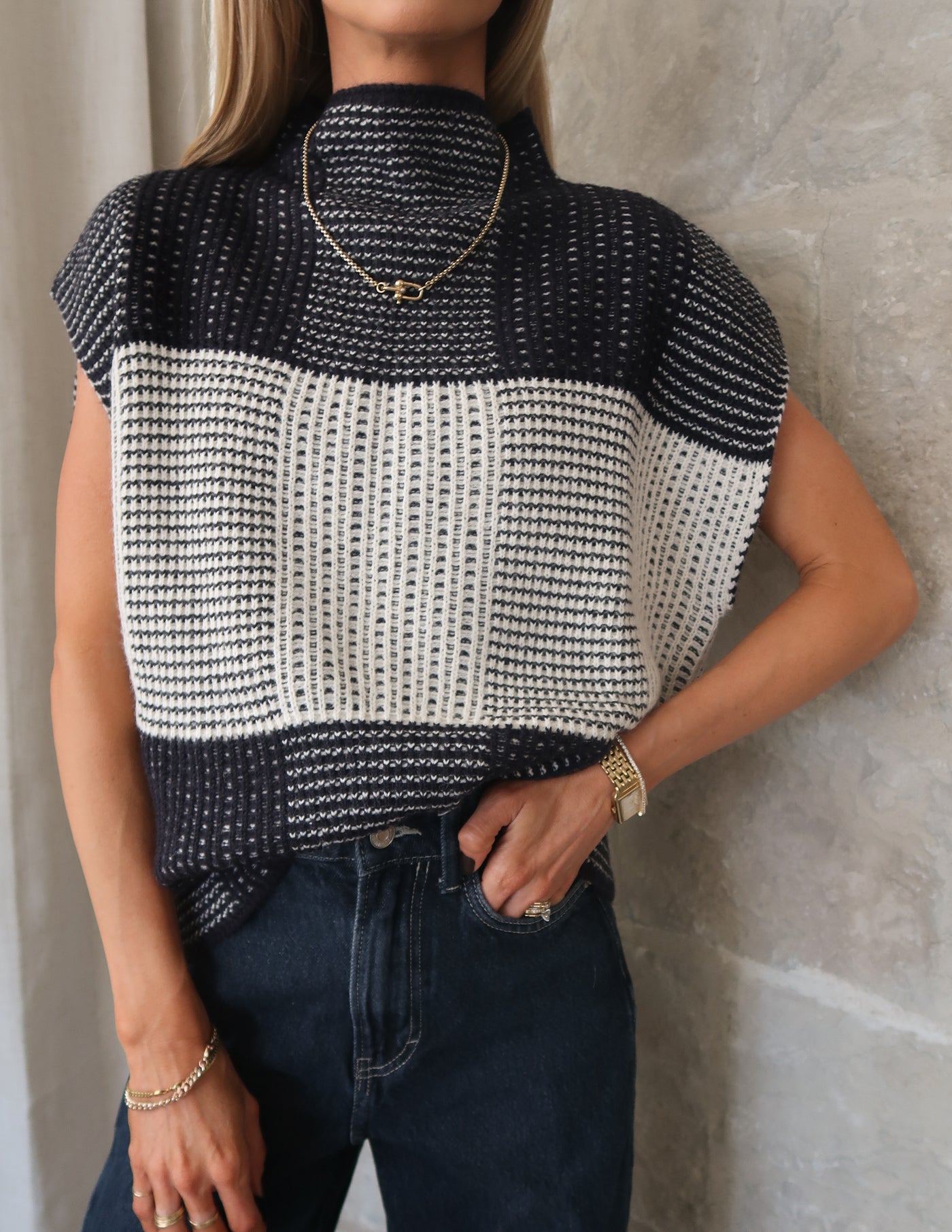 Checkmate Knit Top