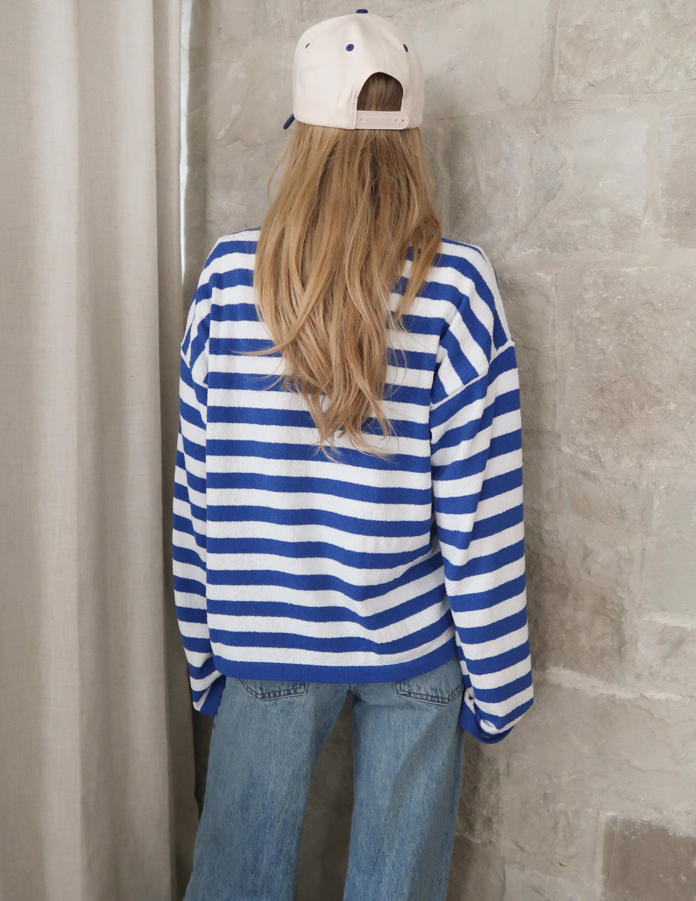 Royal and White Striped Sweater