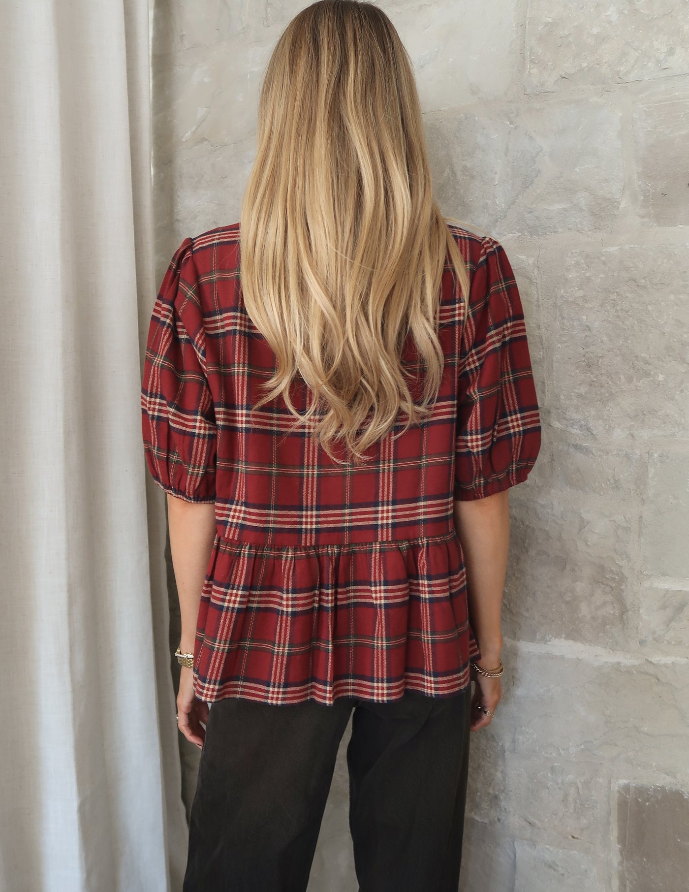 Ruby Plaid Top