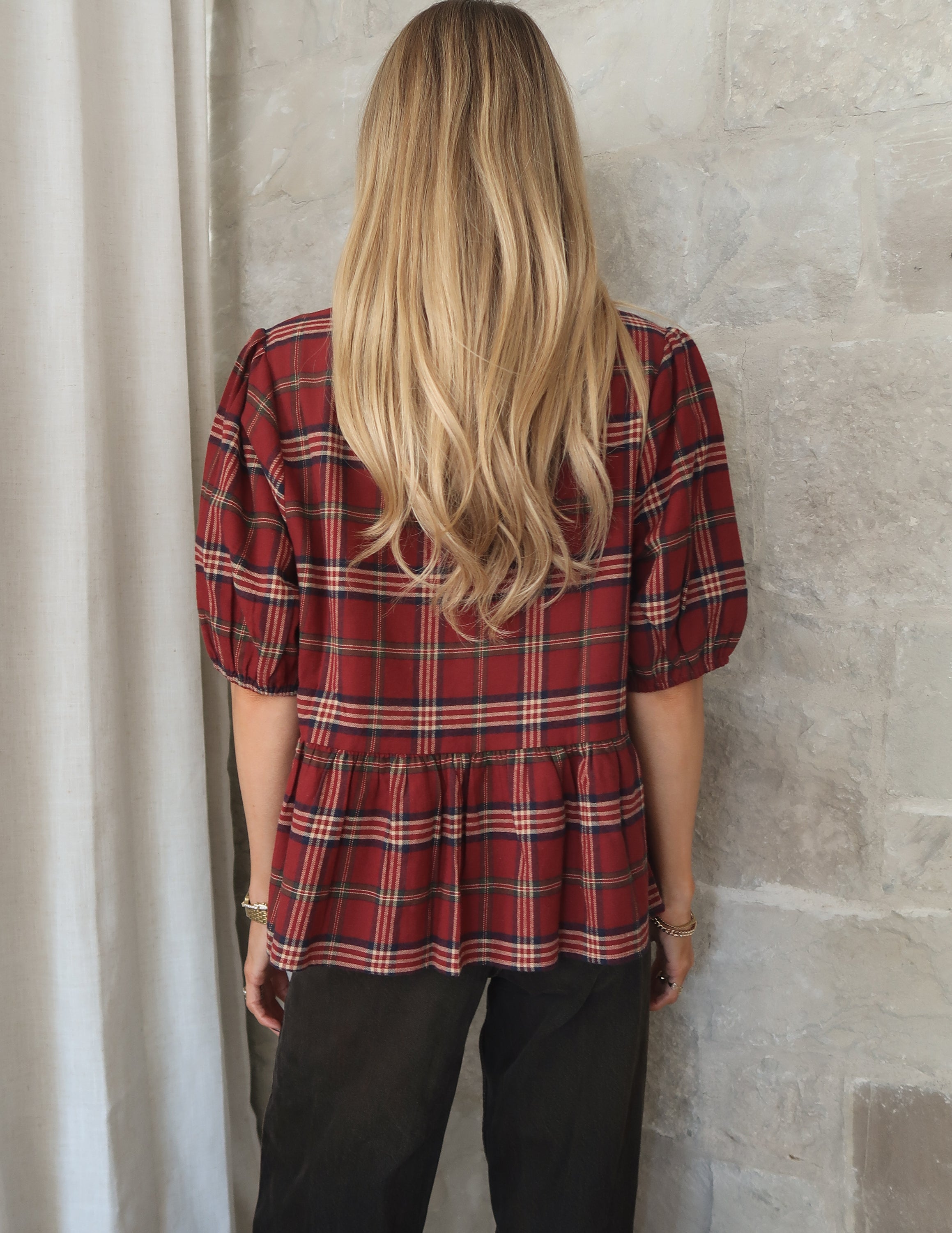 Ruby Plaid Top