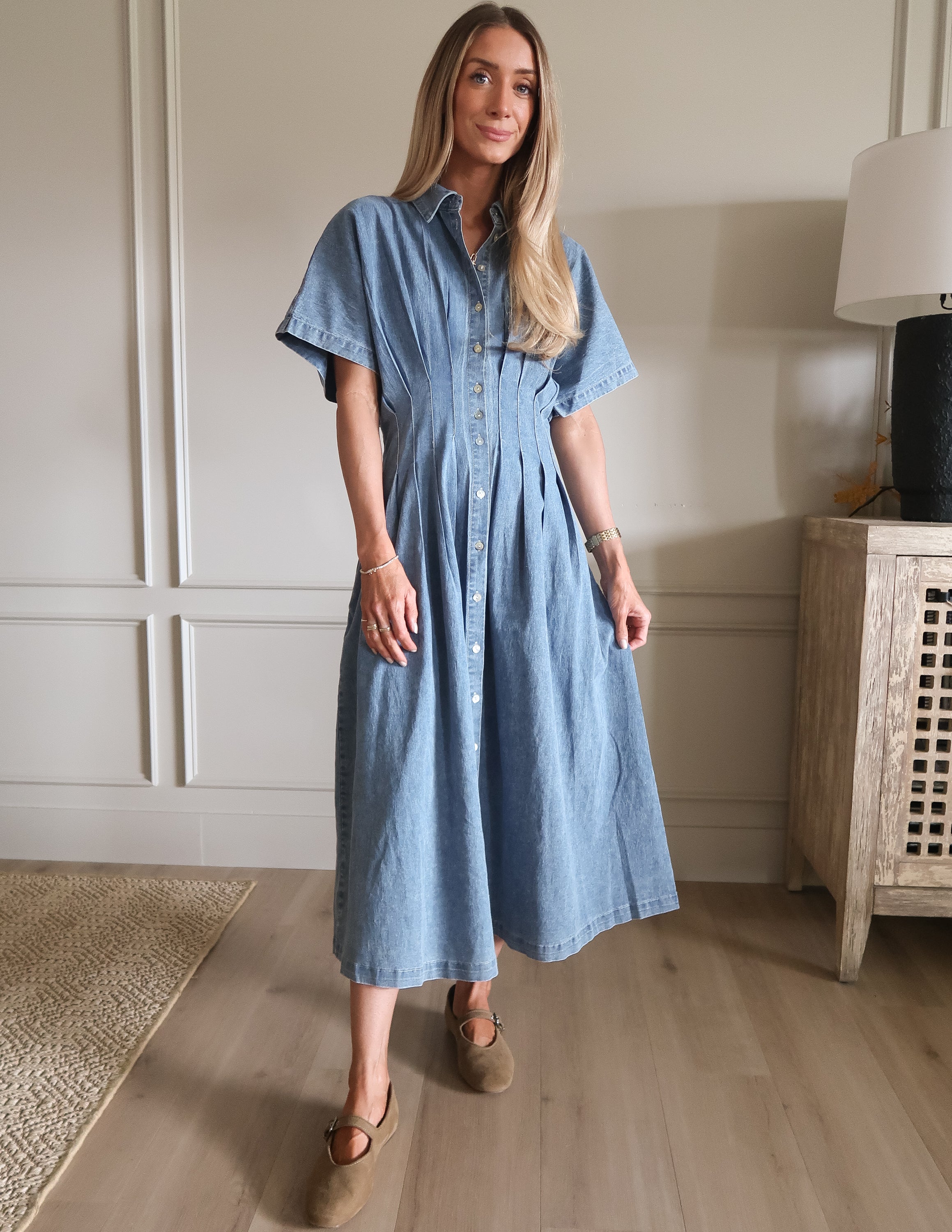 Everly Denim Midi Dress