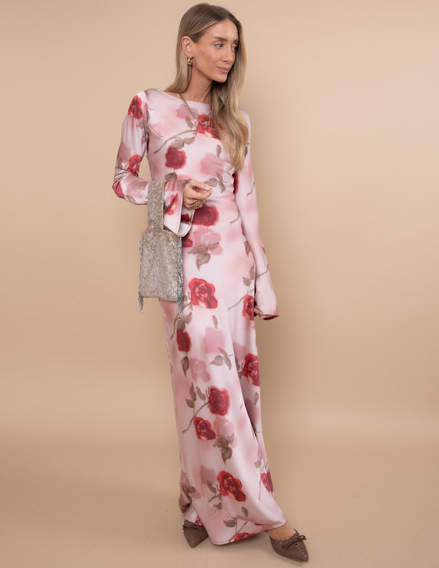 Velour Bloom Maxi Dress