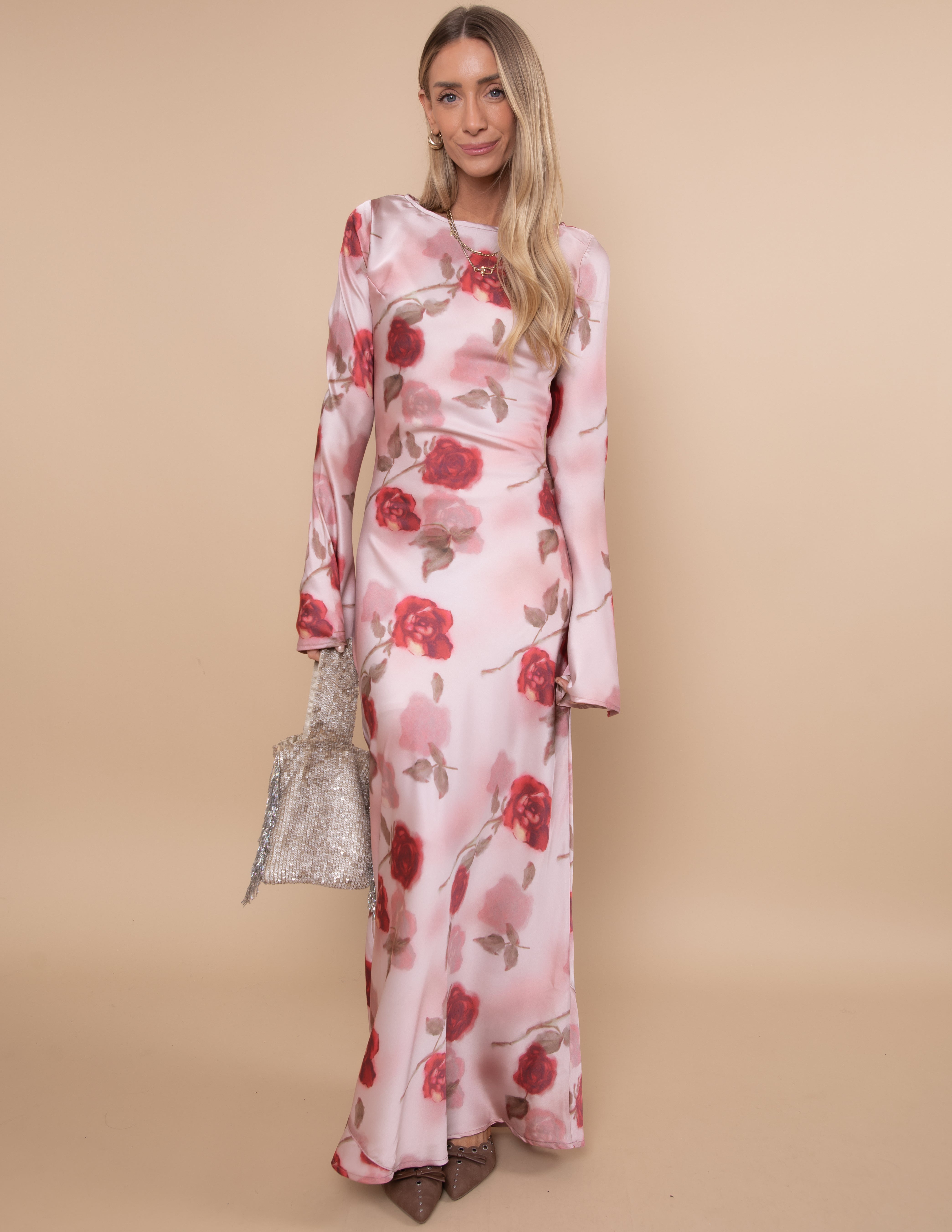 Velour Bloom Maxi Dress