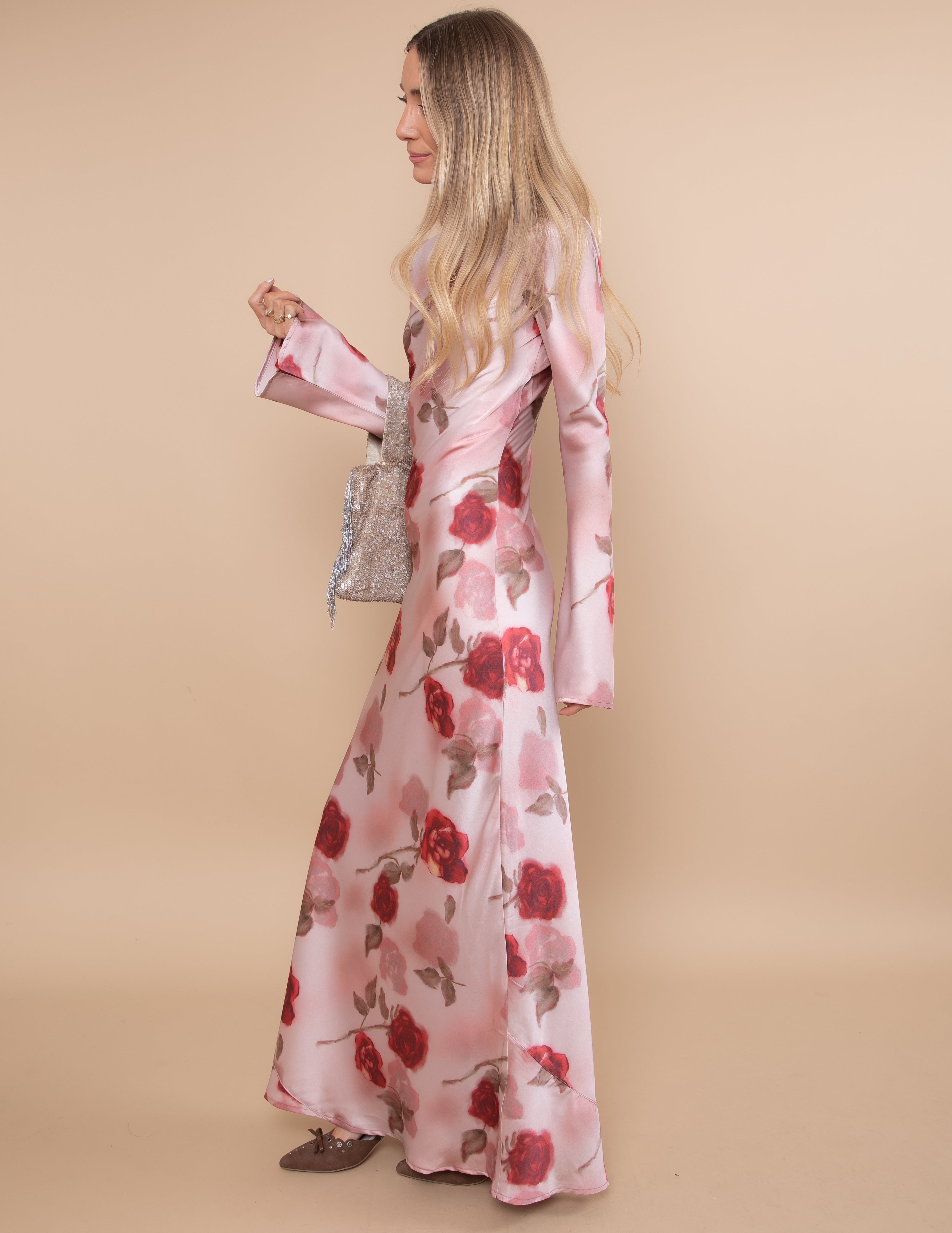 Velour Bloom Maxi Dress