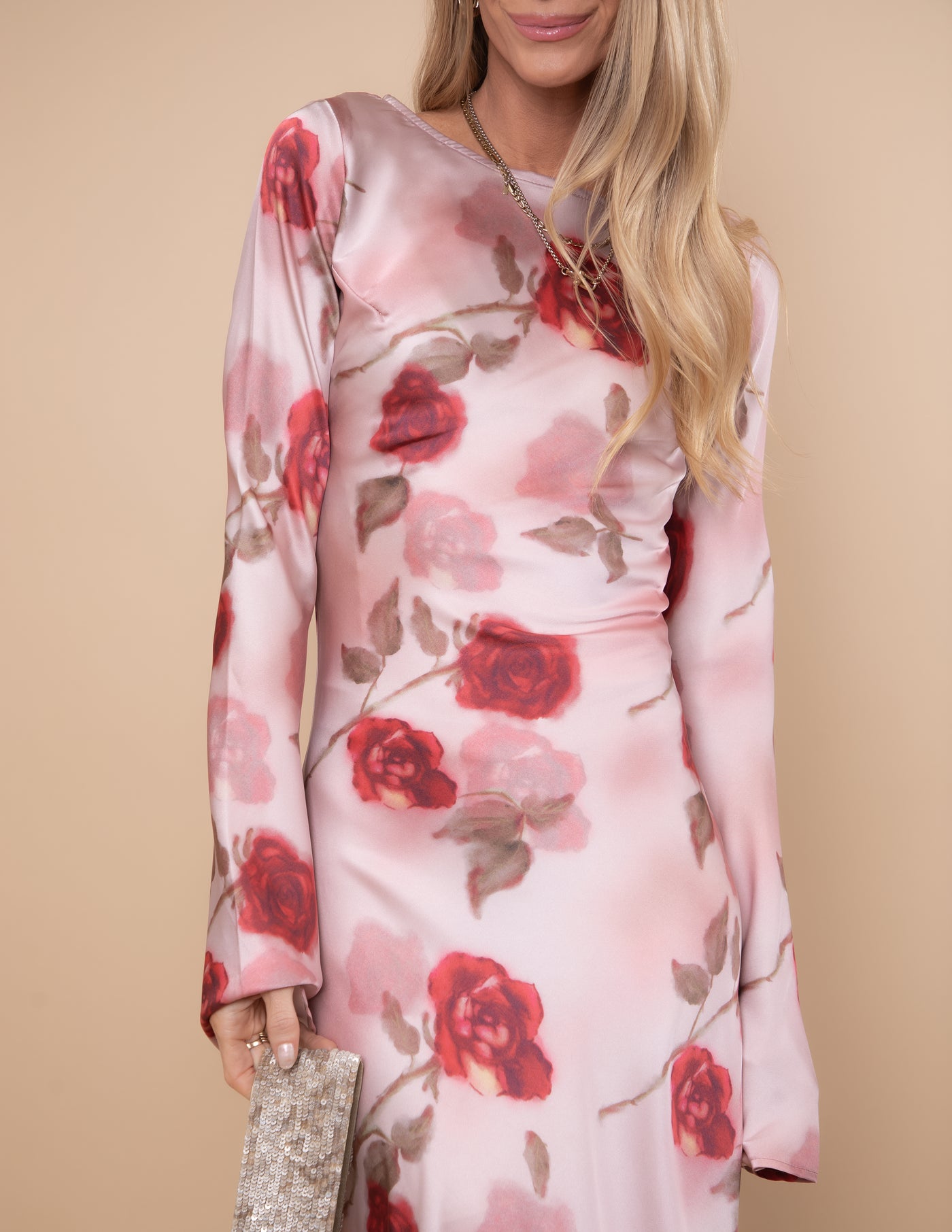Velour Bloom Maxi Dress