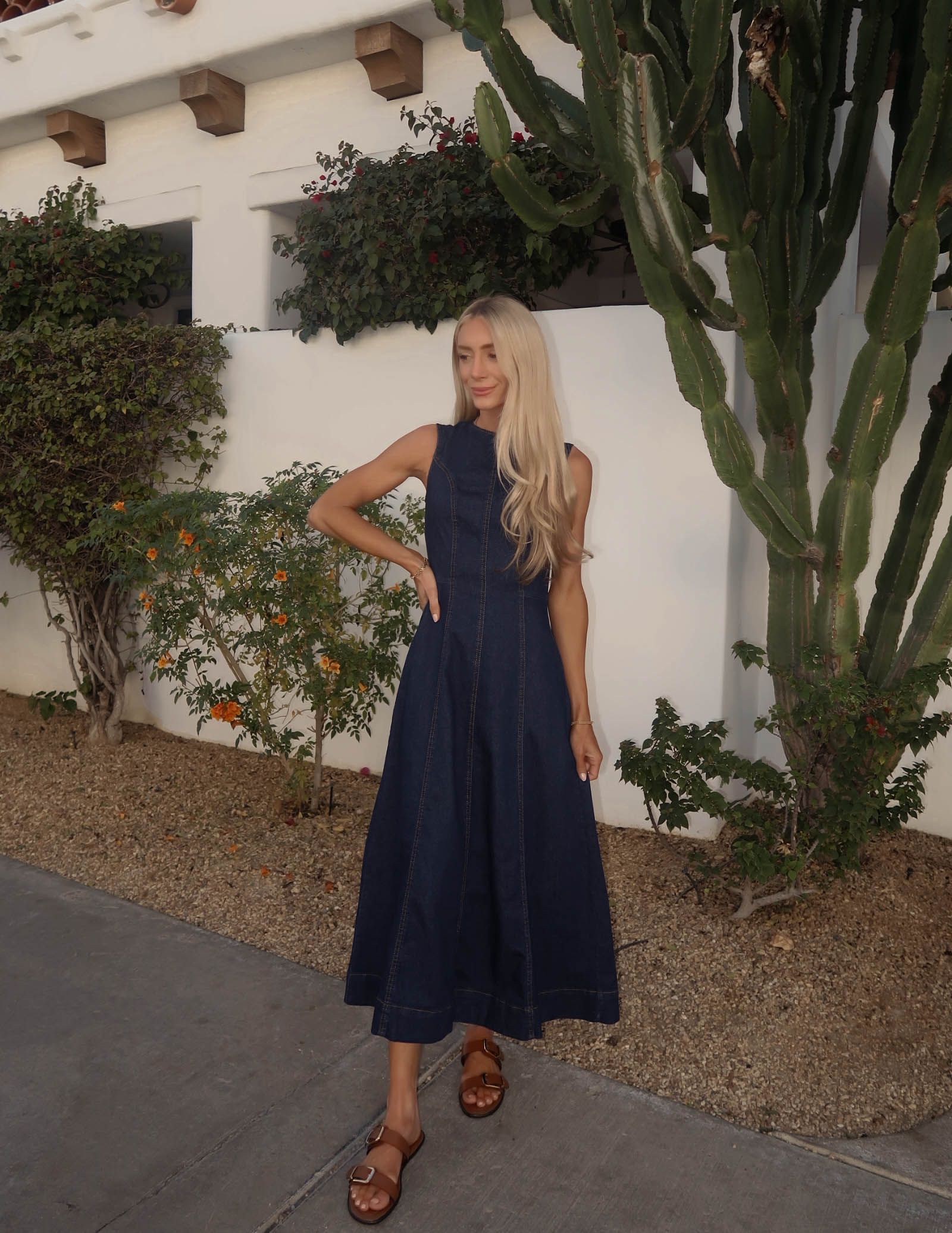 denim dress in store District Denim Dress