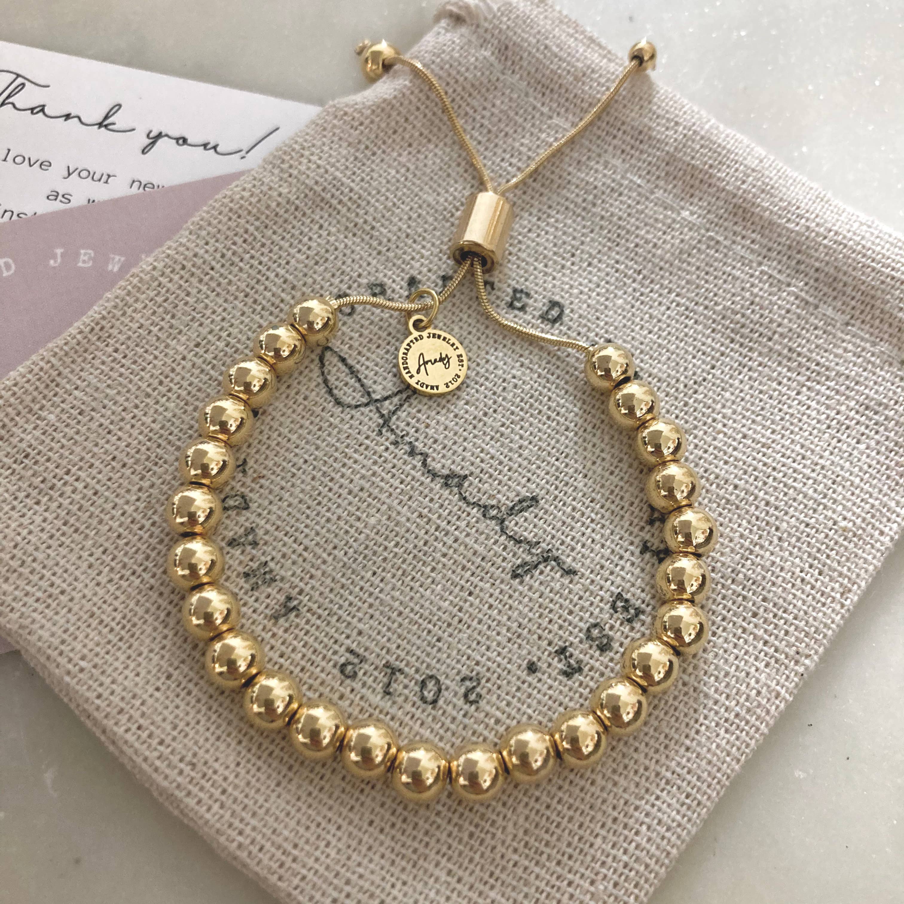 Cherish Beaded Gold Bracelet