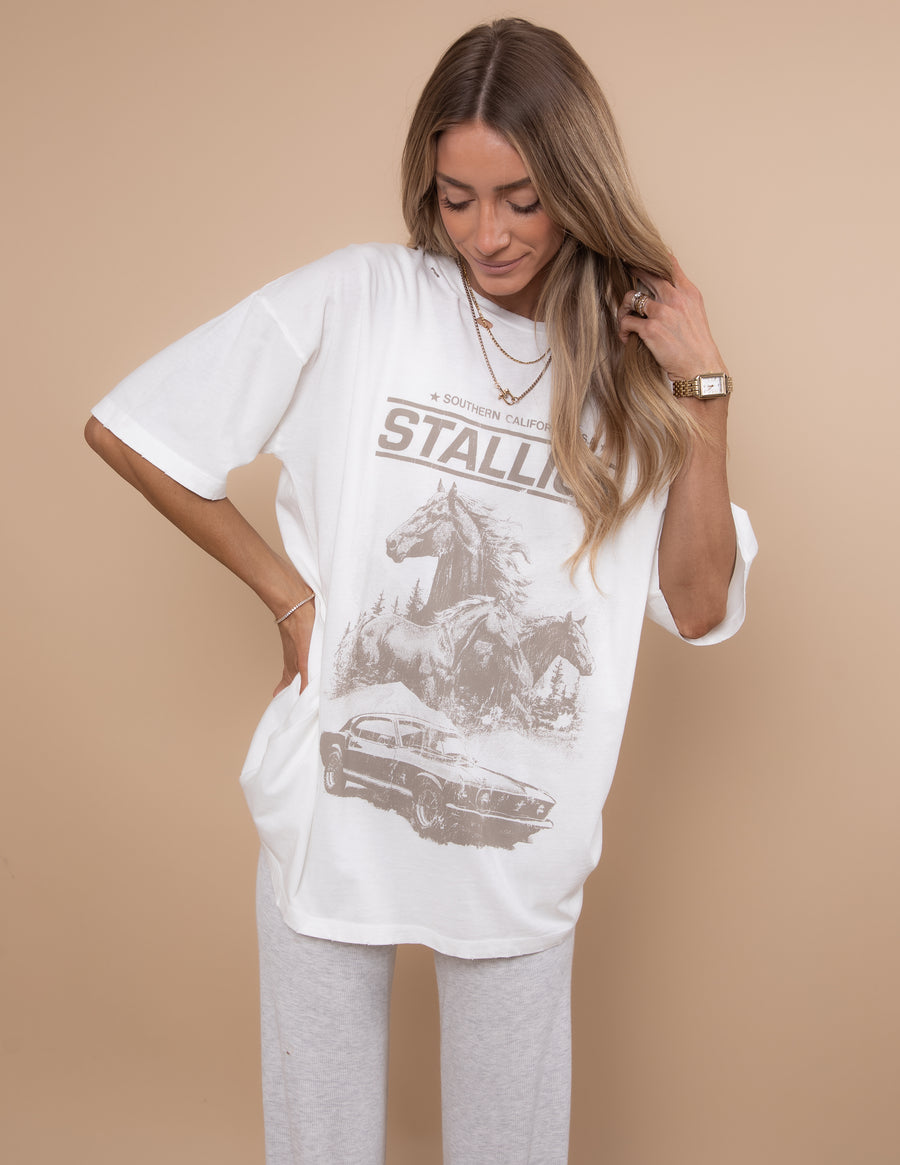 Stallion Distressed Graphic Tee