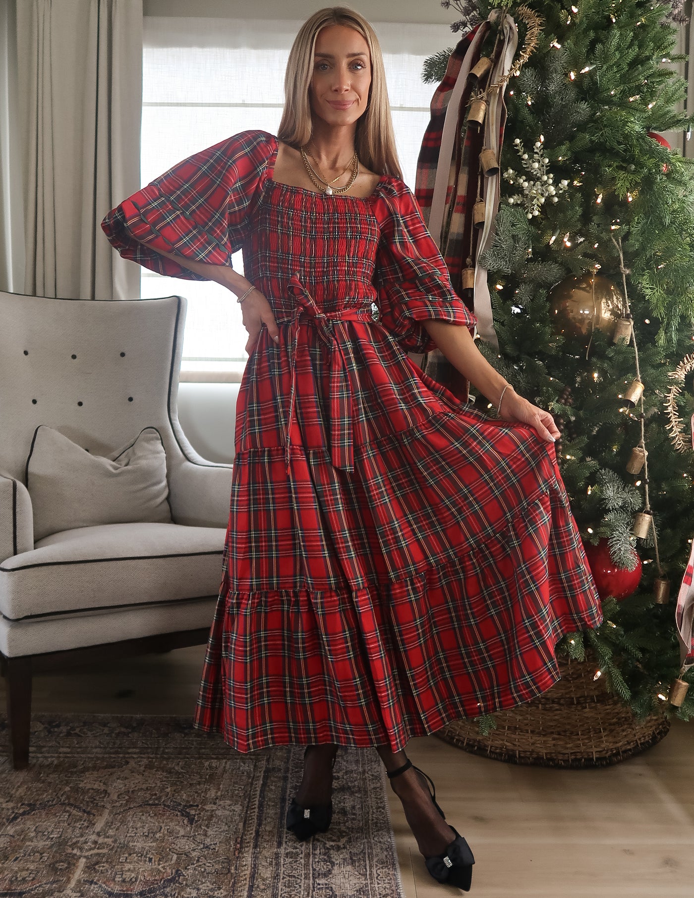 Mistletoe Plaid Dress
