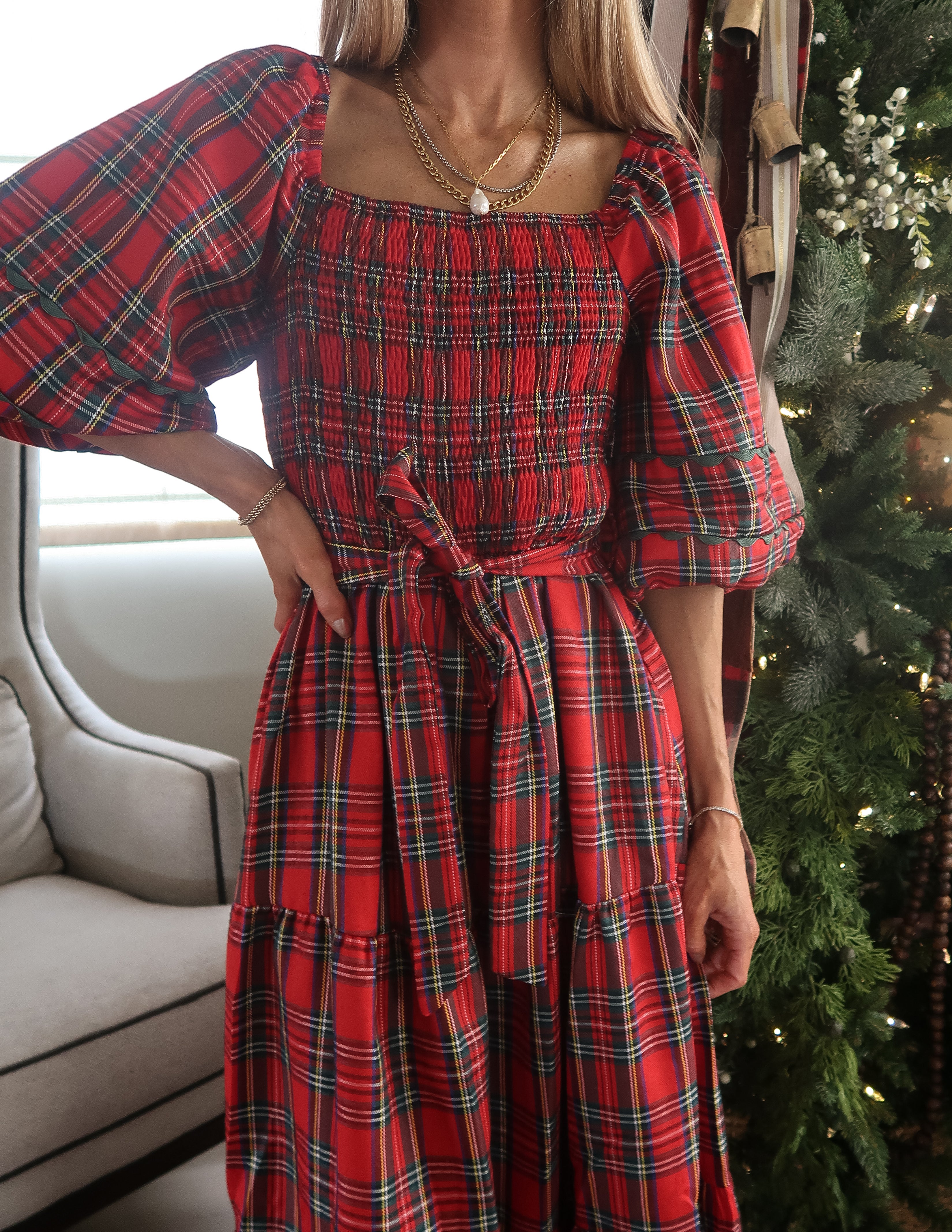 Mistletoe Plaid Dress